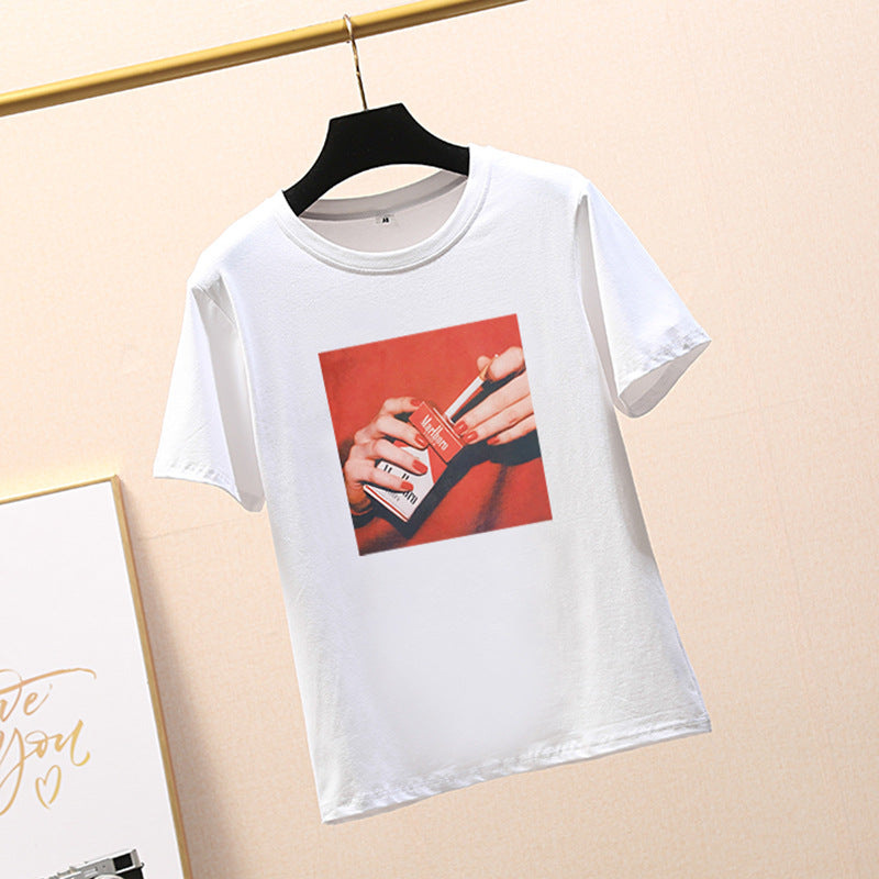 T-Shirt Cartoon Fingerprint a Manica Corta – Comoda, originale, irresistibile