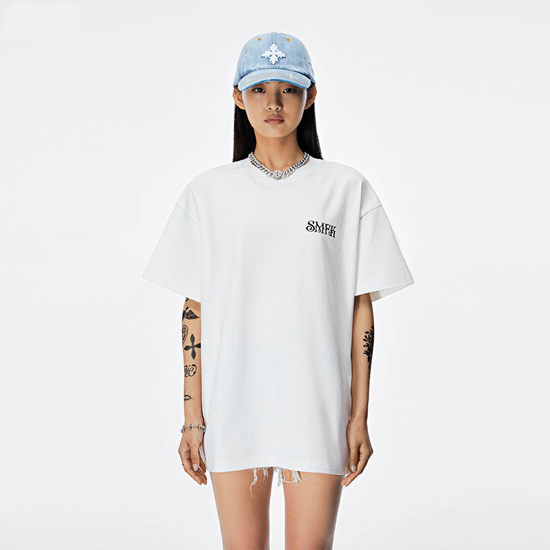 SMFK T-Shirt Donna Oversize in Cotone – Manica Corta