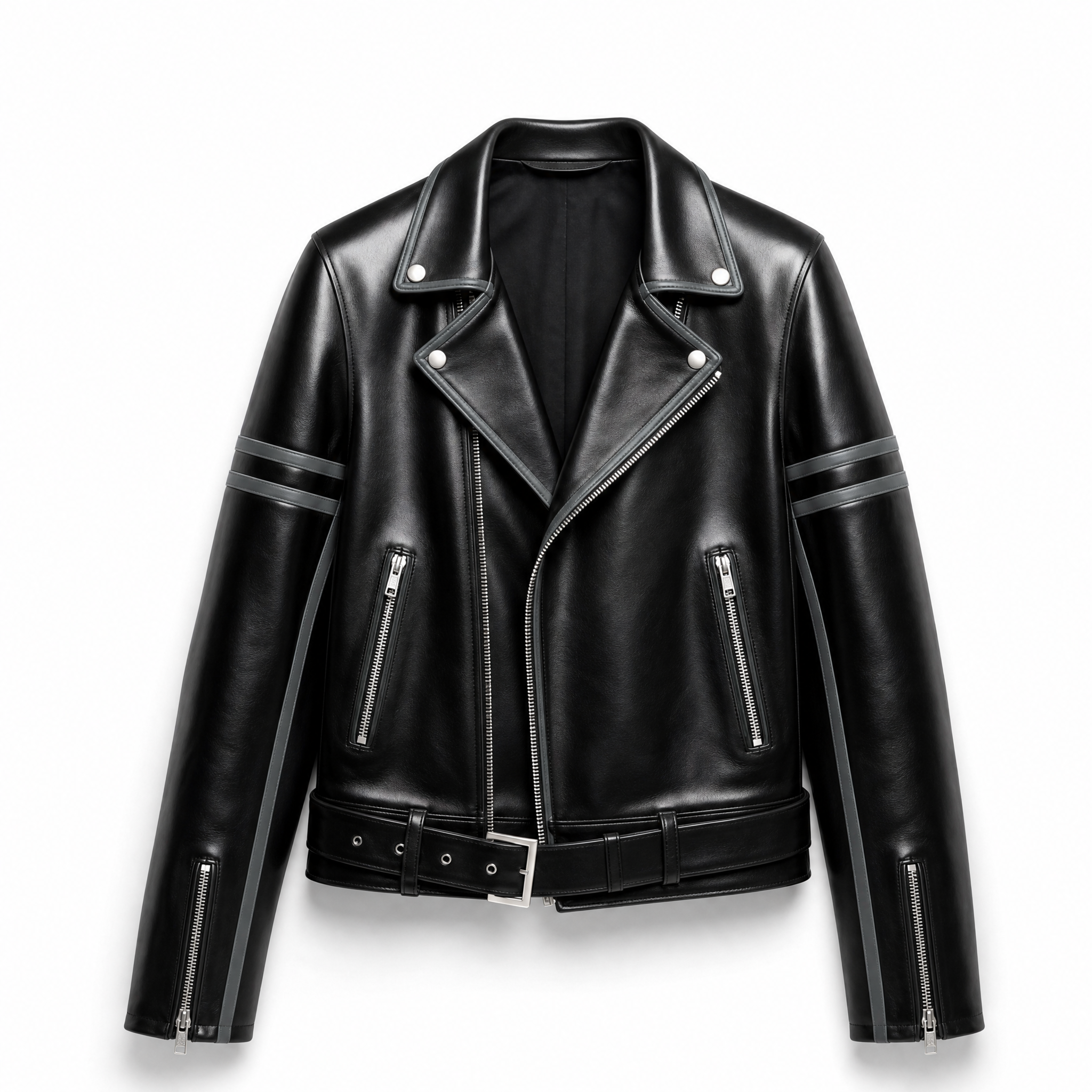Solid Gloss Biker Jacket