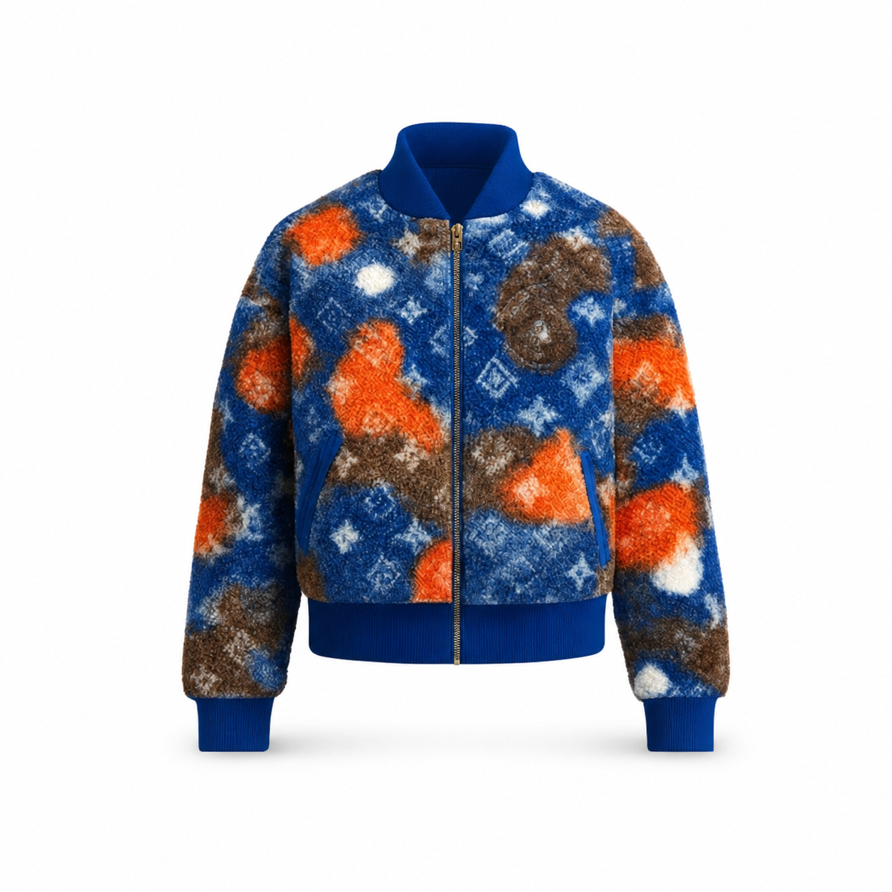 Aurora Shag – Abstract Tie-Dye Sporty Bomber Jacket