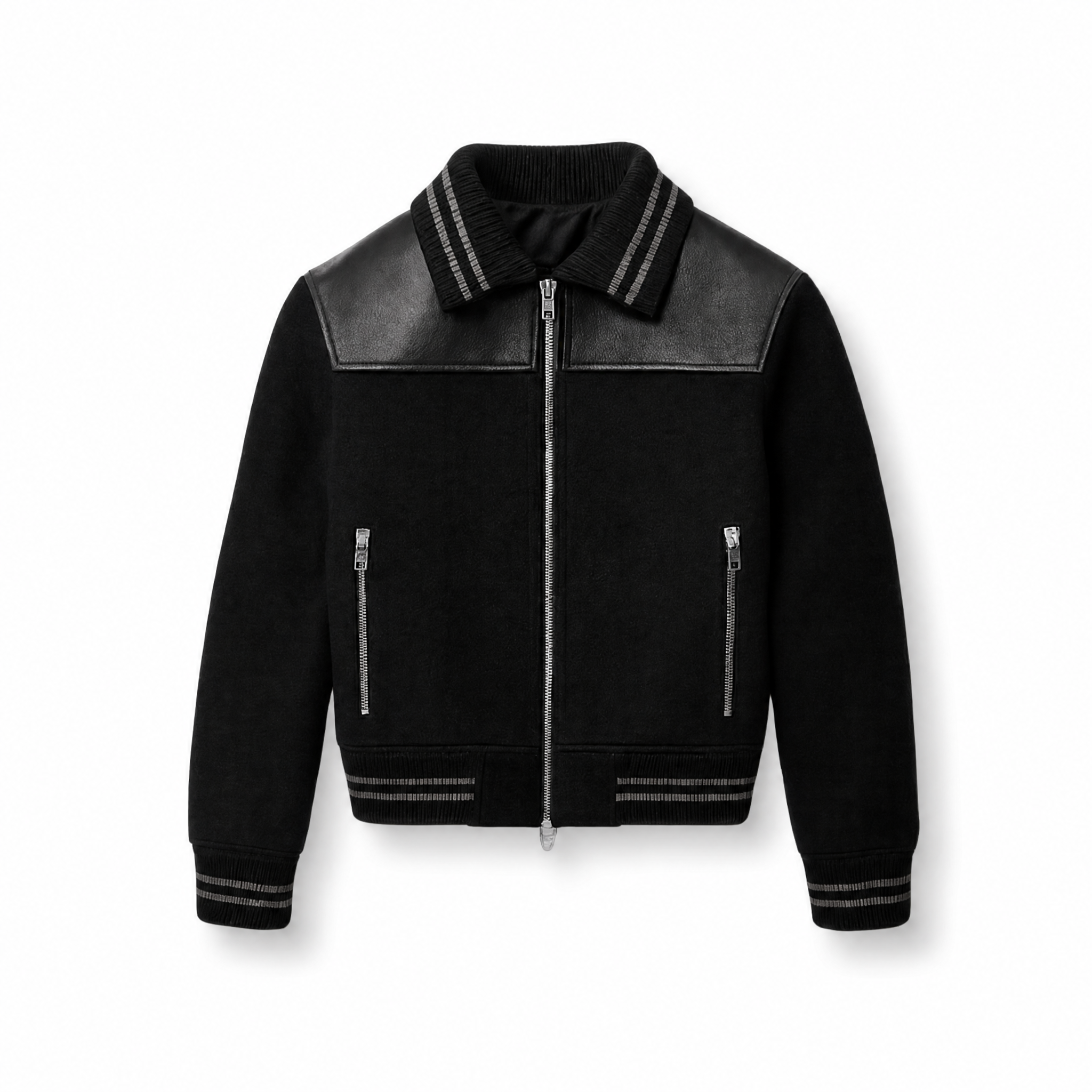 Urban Pulse – Technical Bomber Jacket with Leather Details