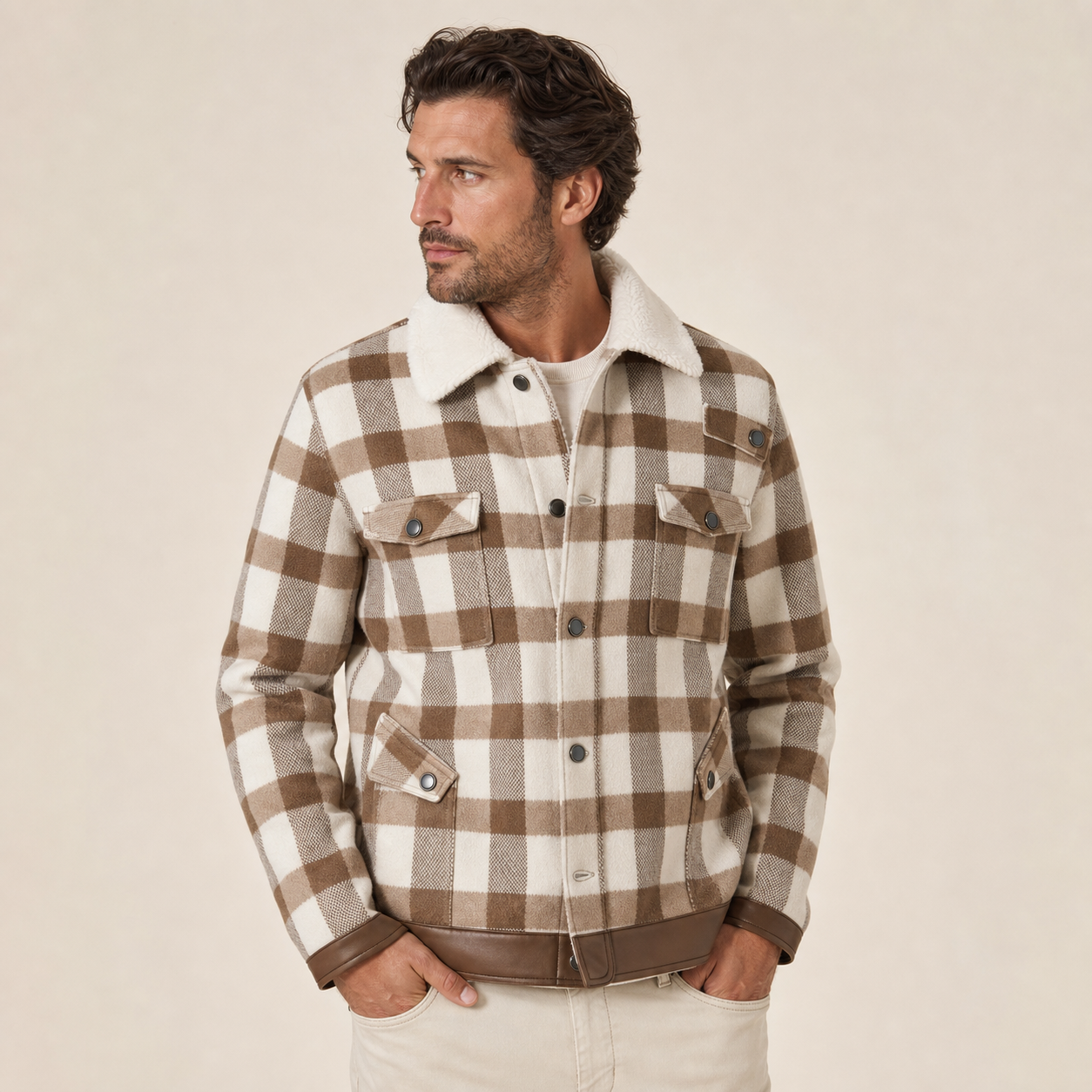 Giacca Check Shearling