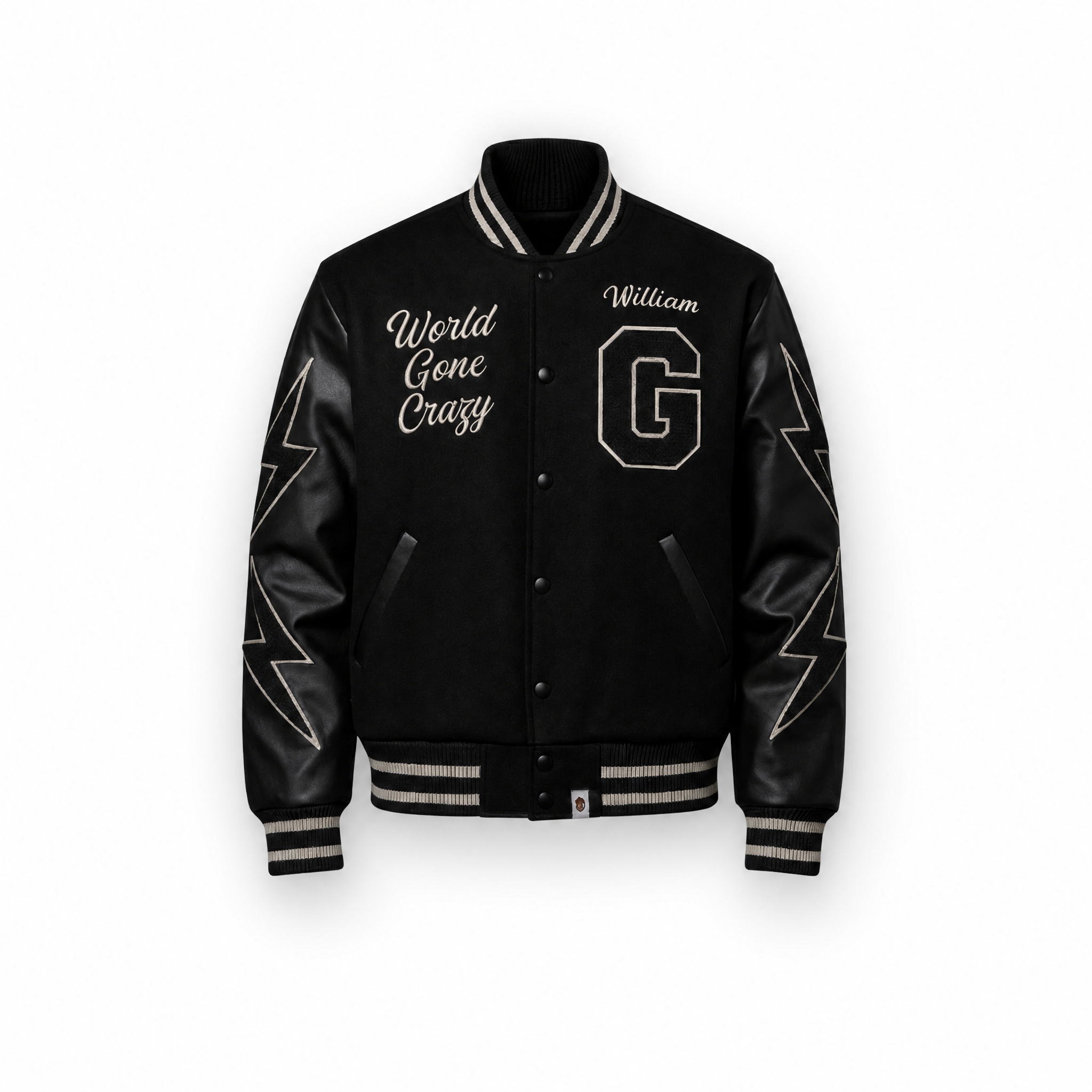 “World Gone Crazy” Varsity Jacket – Rebellious Spirit, Sartorial Soul