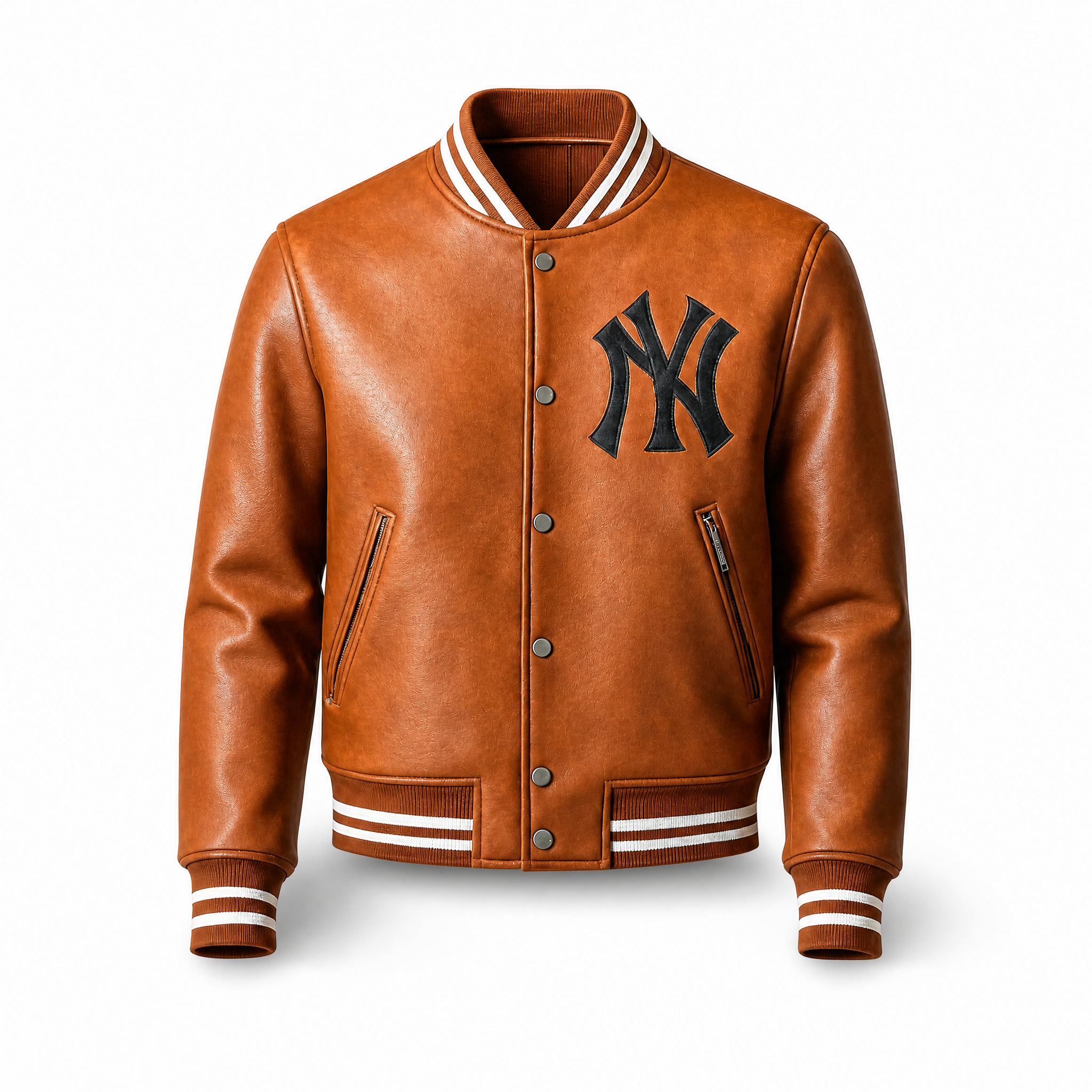 Bronx Signature – Full-Grain Leather Varsity with Custom Embroidery