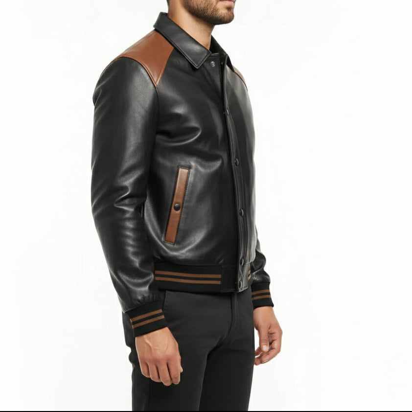 Urban Leather Varsity – Raffinatezza ed Eleganza Intramontabile