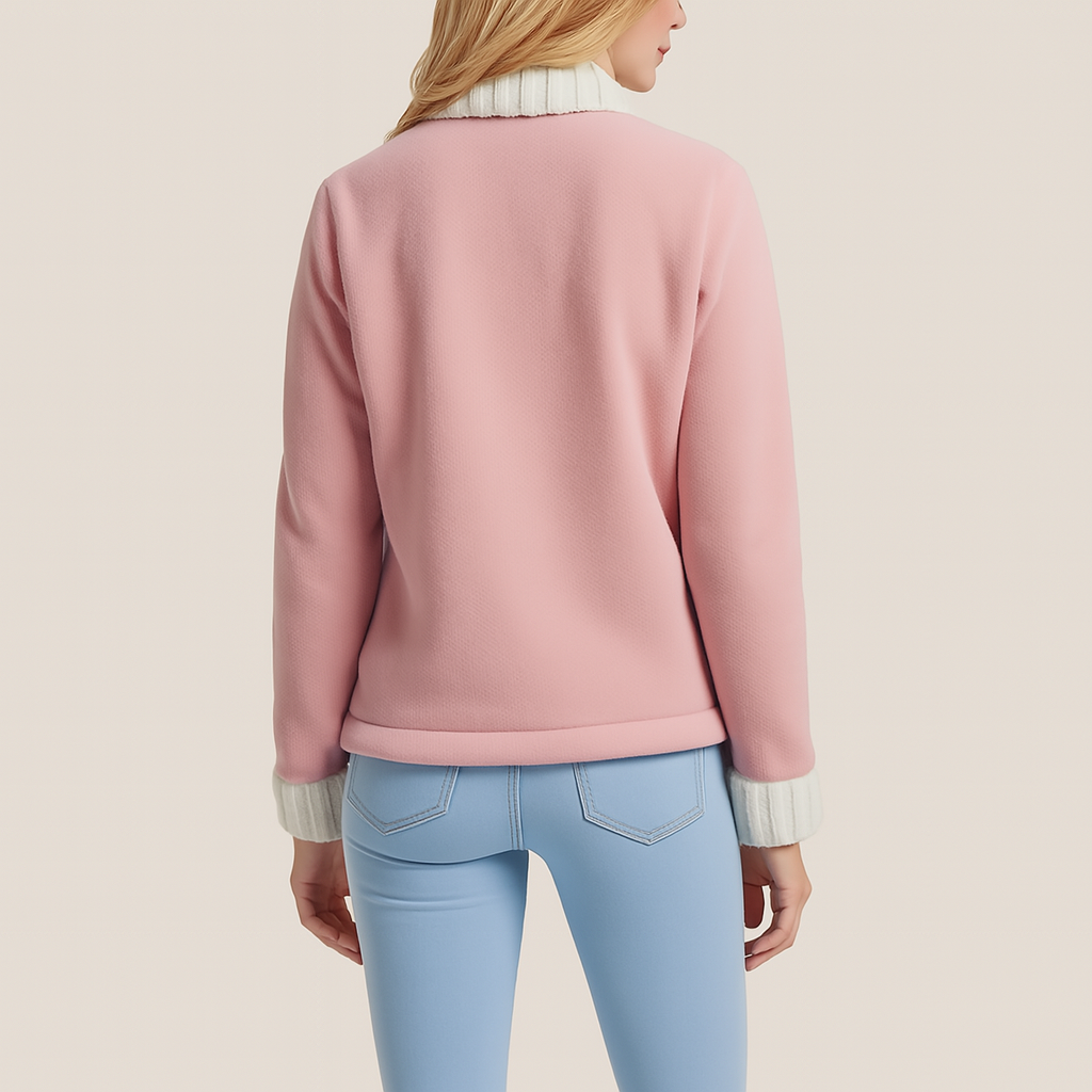Dual-Tone Embrace Fleece Jacket: Snug Warmth and Distinctive Style