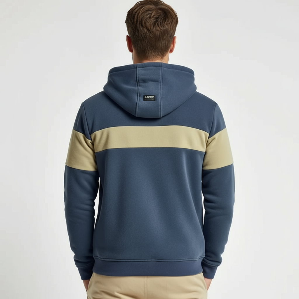 Panel Sherpa – Hoodie Zip-Up Bicolor con Interno in Pile e Branding “KLAN”