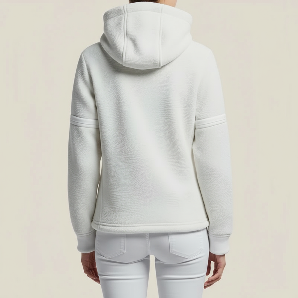 White Fleece Hoodie - Lightweight Warmth and Essential Style