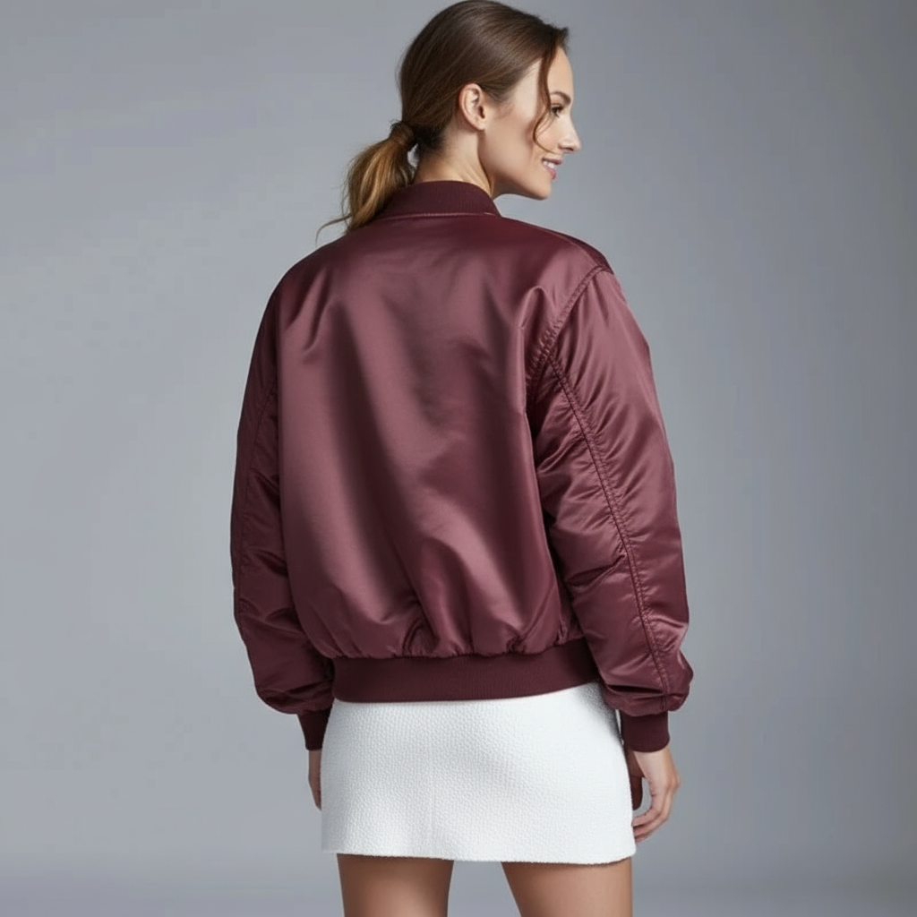 STILE ICONICO – BOMBER CROP IN NERO CON DETTAGLI BIANCHI