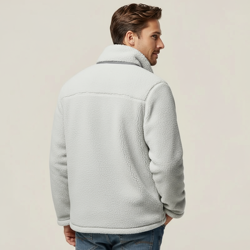 Wrap yourself in comfort with the "Cloud Gray" Fleece Jacket