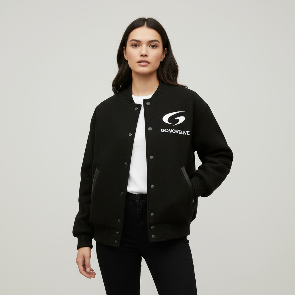 GOMOVELIVE VARSITY JACKET – Potenza minimalista