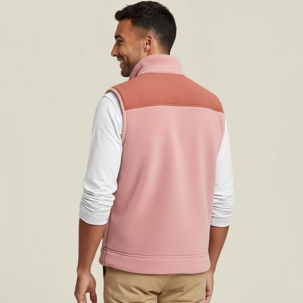 Summit Seeker Fleece – Giacca Tecnica Rosa Cipria con Spalle a Contrasto e Zip Frontale