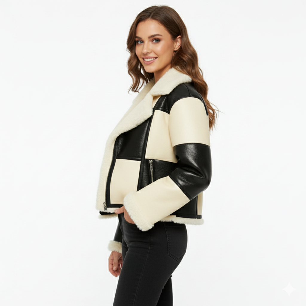 Aviator Couture – Lambskin & Regenerated Cashmere Flight Jacket
