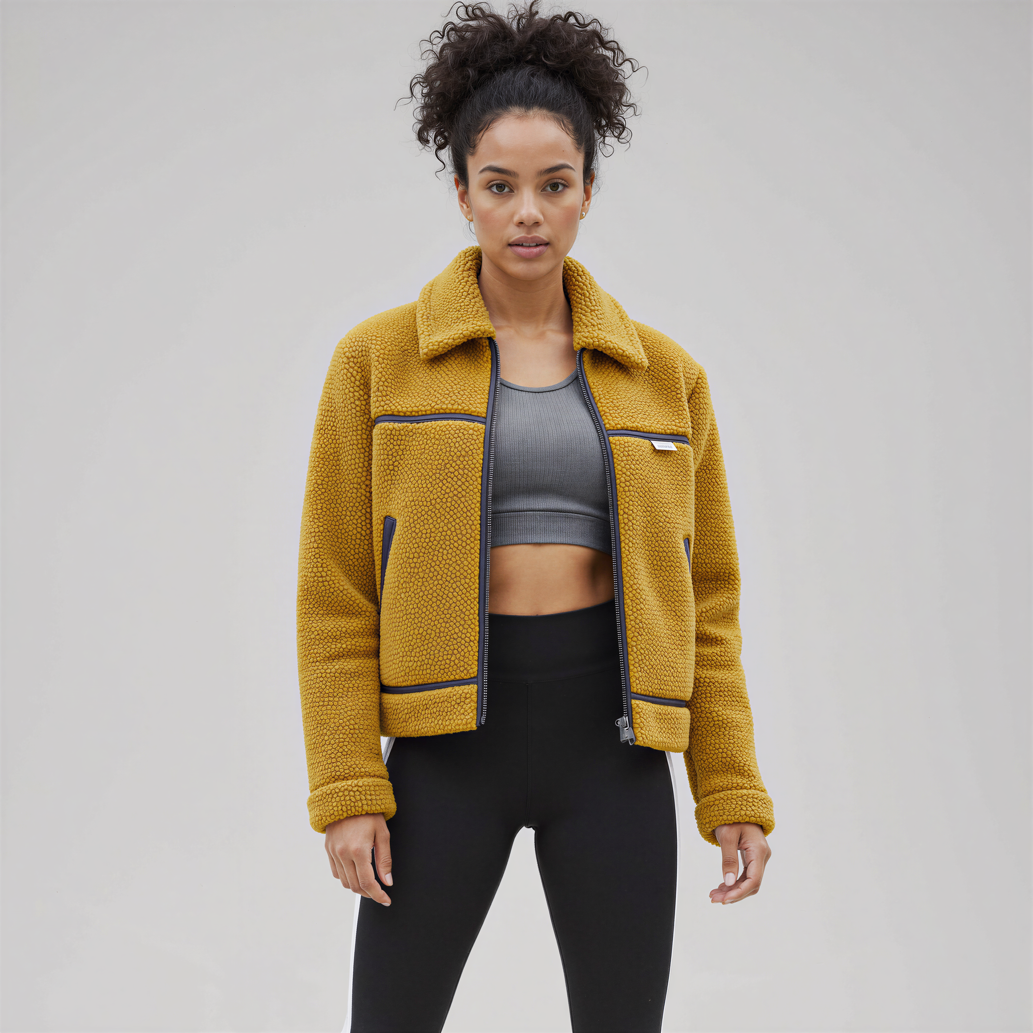 ActiveCozy – Technical Teddy Mustard Jacket