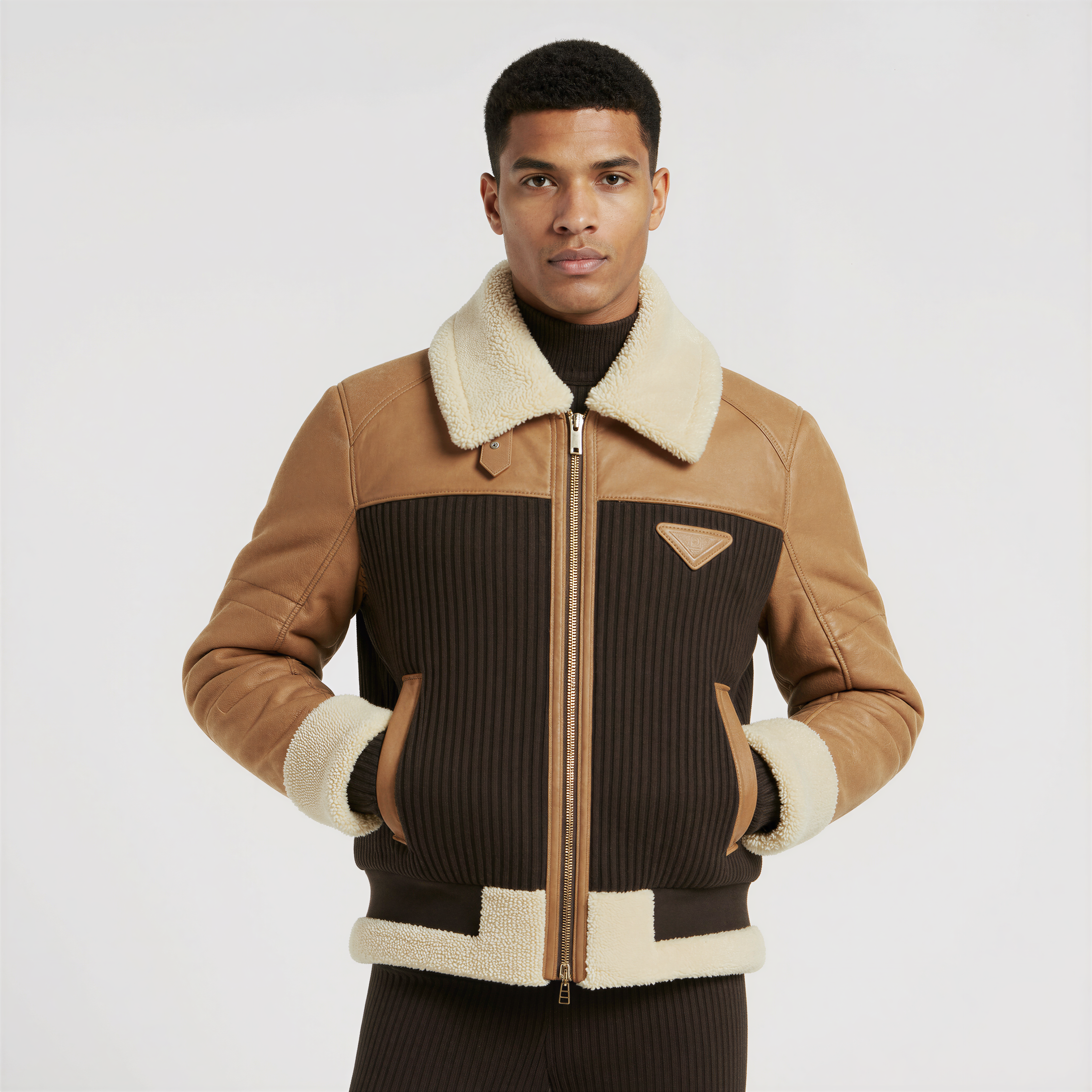 Shearling Bicolor Bomber