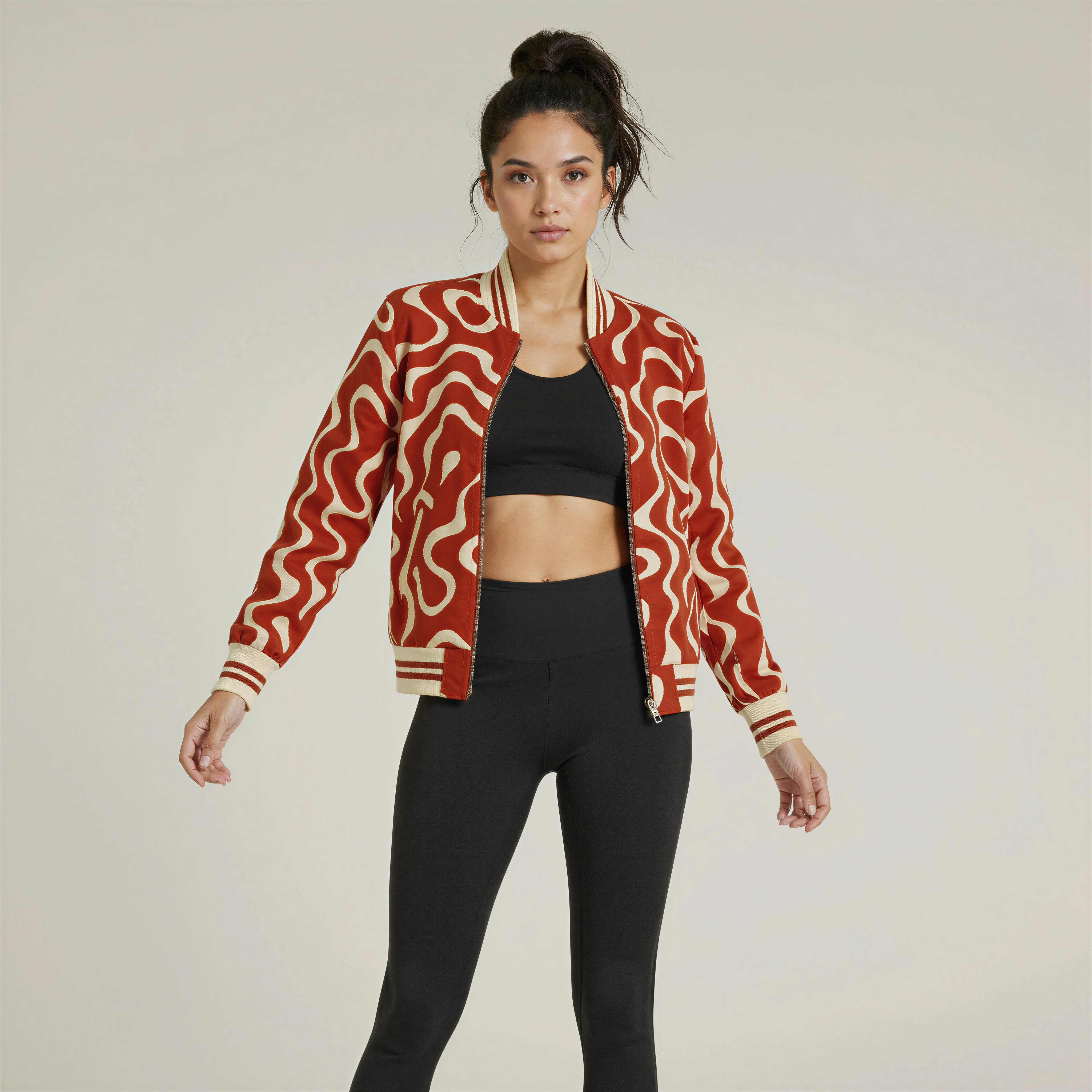 Waveform Bomber — Giacca Tecnica con Pattern Astratto