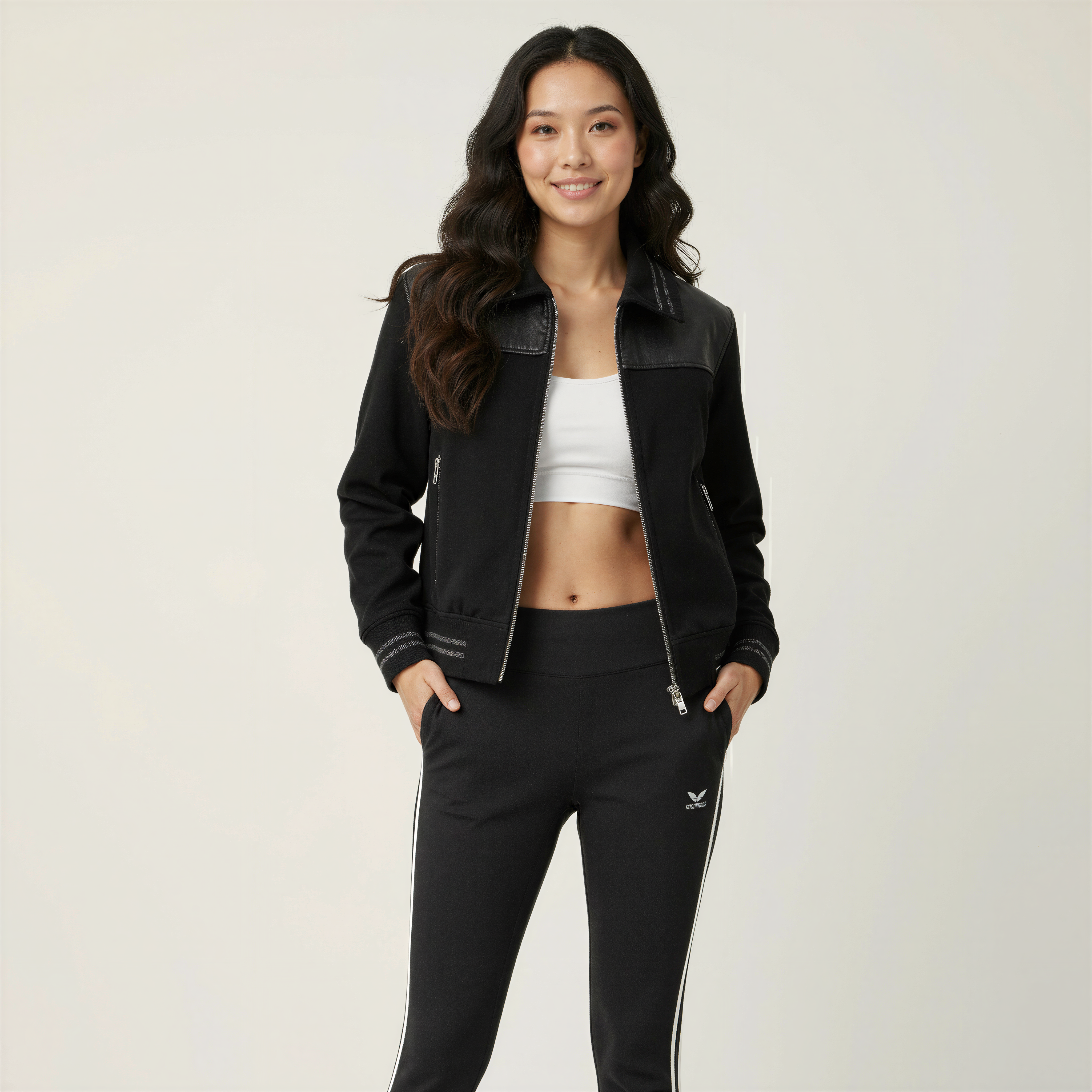 Urban Pulse – Technical Bomber Jacket with Leather Details