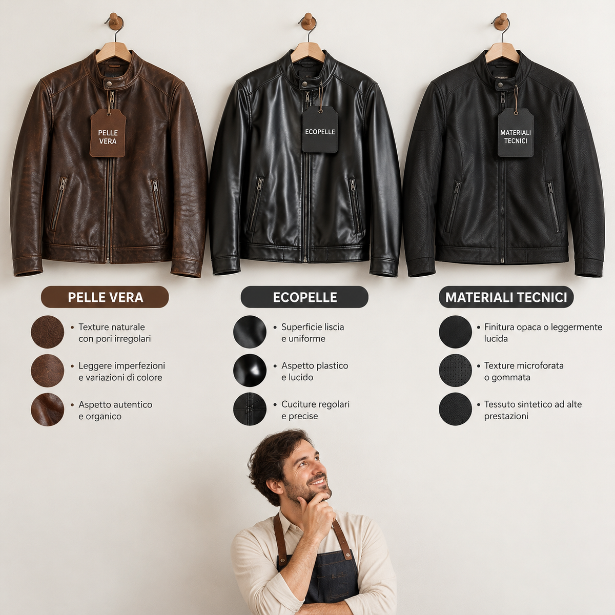 Pelle vera, ecopelle o materiali tecnici: differenze