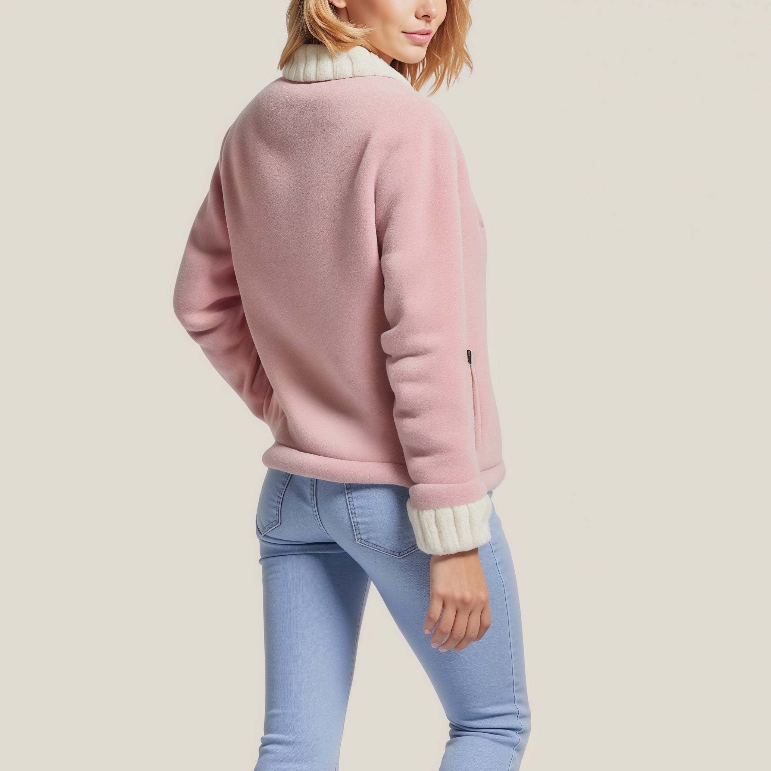 Dual-Tone Embrace Fleece Jacket: Snug Warmth and Distinctive Style