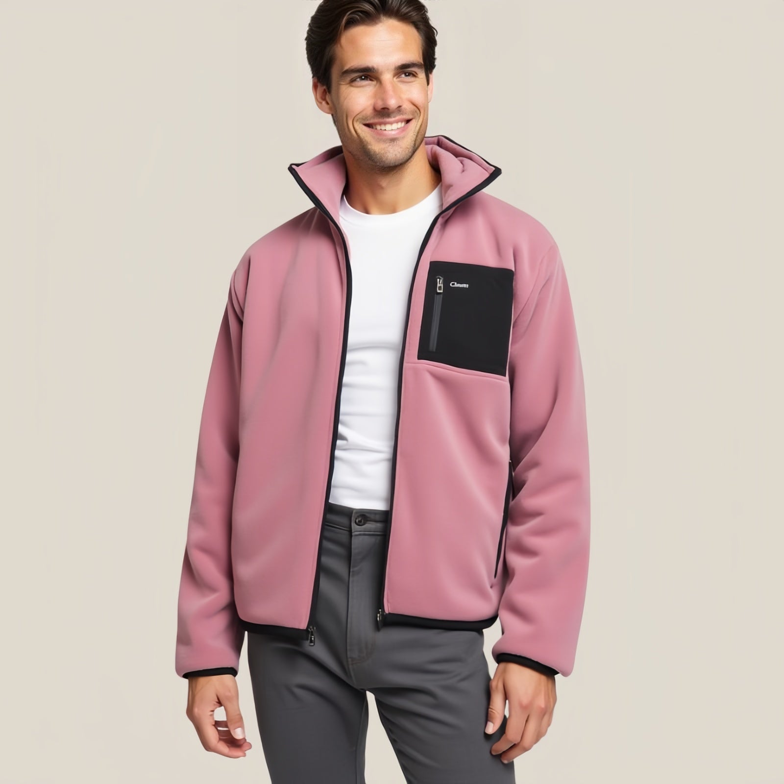 "Pink Summit" Jacket: Masculine Style and Alpine Comfort