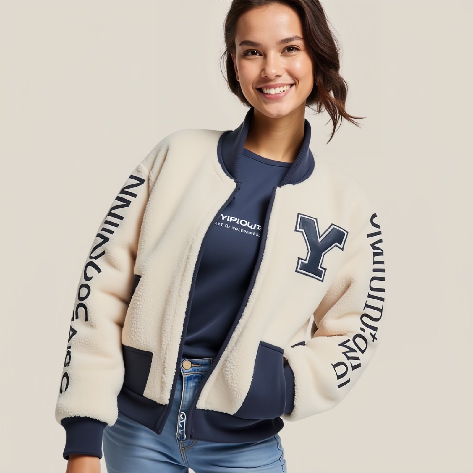Varsity Fleece Bomber Jacket: Sporty Comfort and College Style