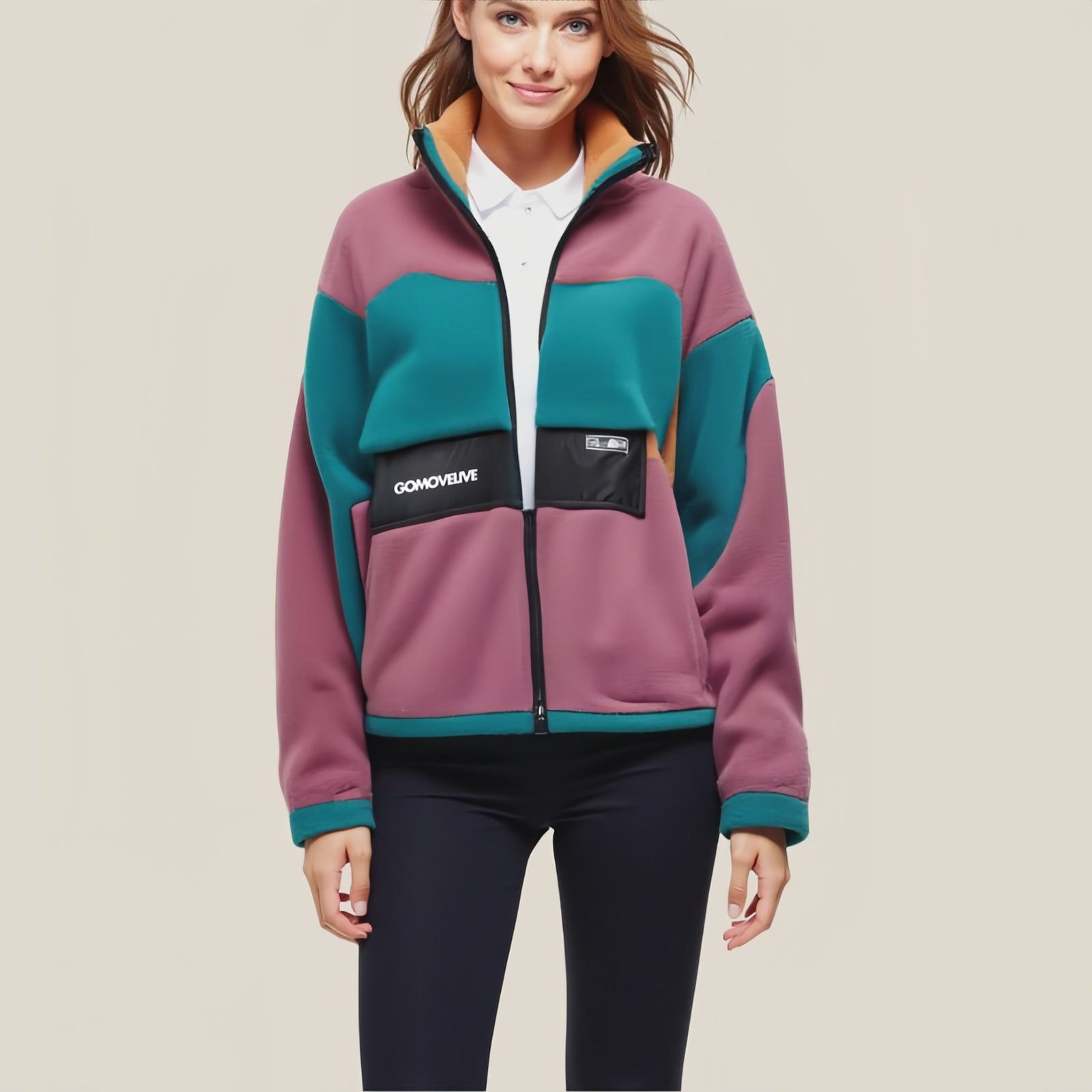 Stand out in the Explorer Color Block Fleece Jacket