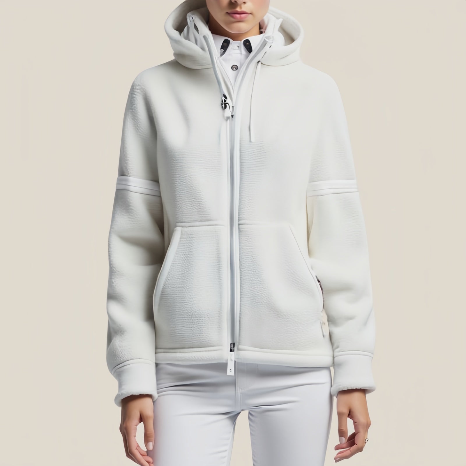 White Fleece Hoodie - Lightweight Warmth and Essential Style