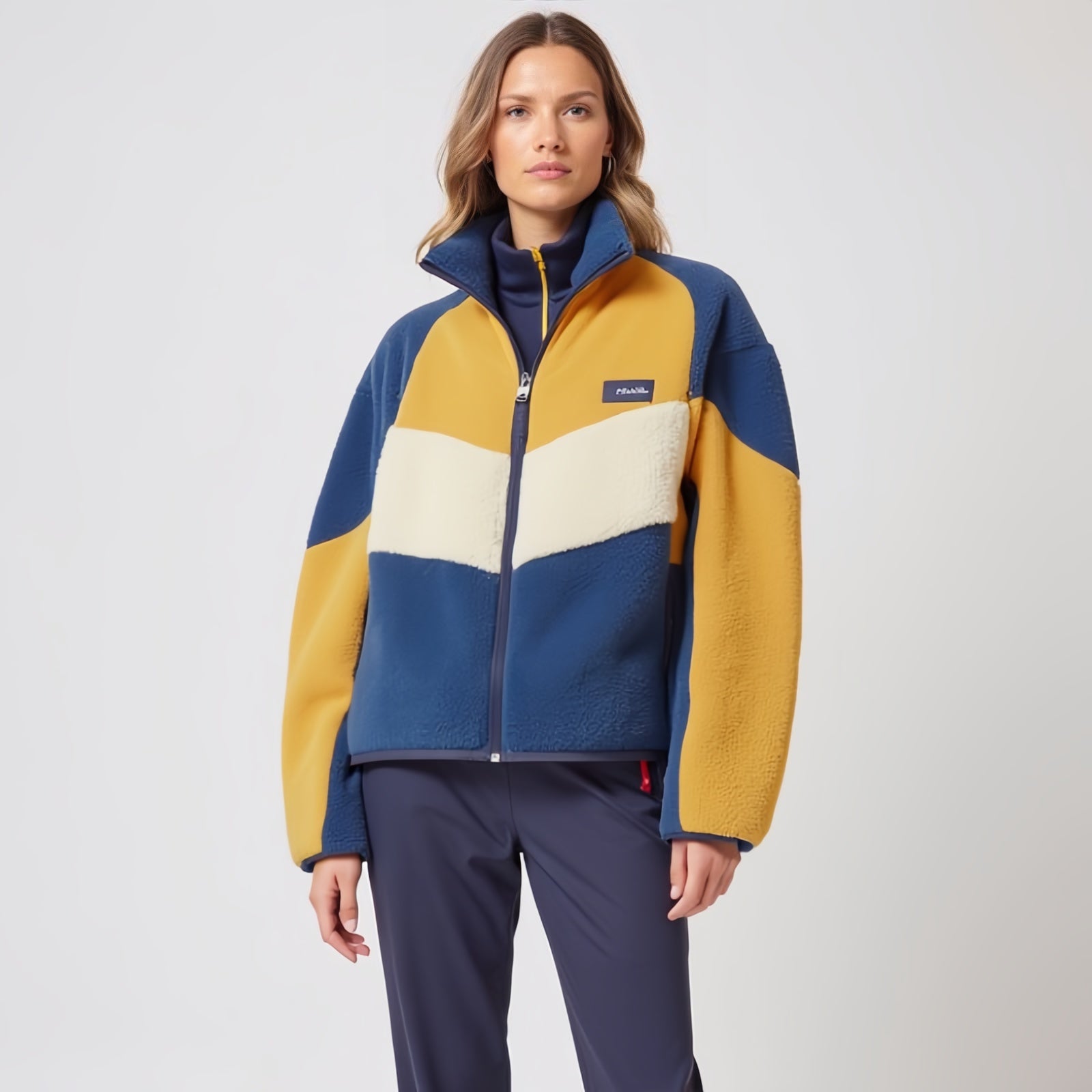 Tricolor Fleece Jacket - Bold Style and Essential Comfort