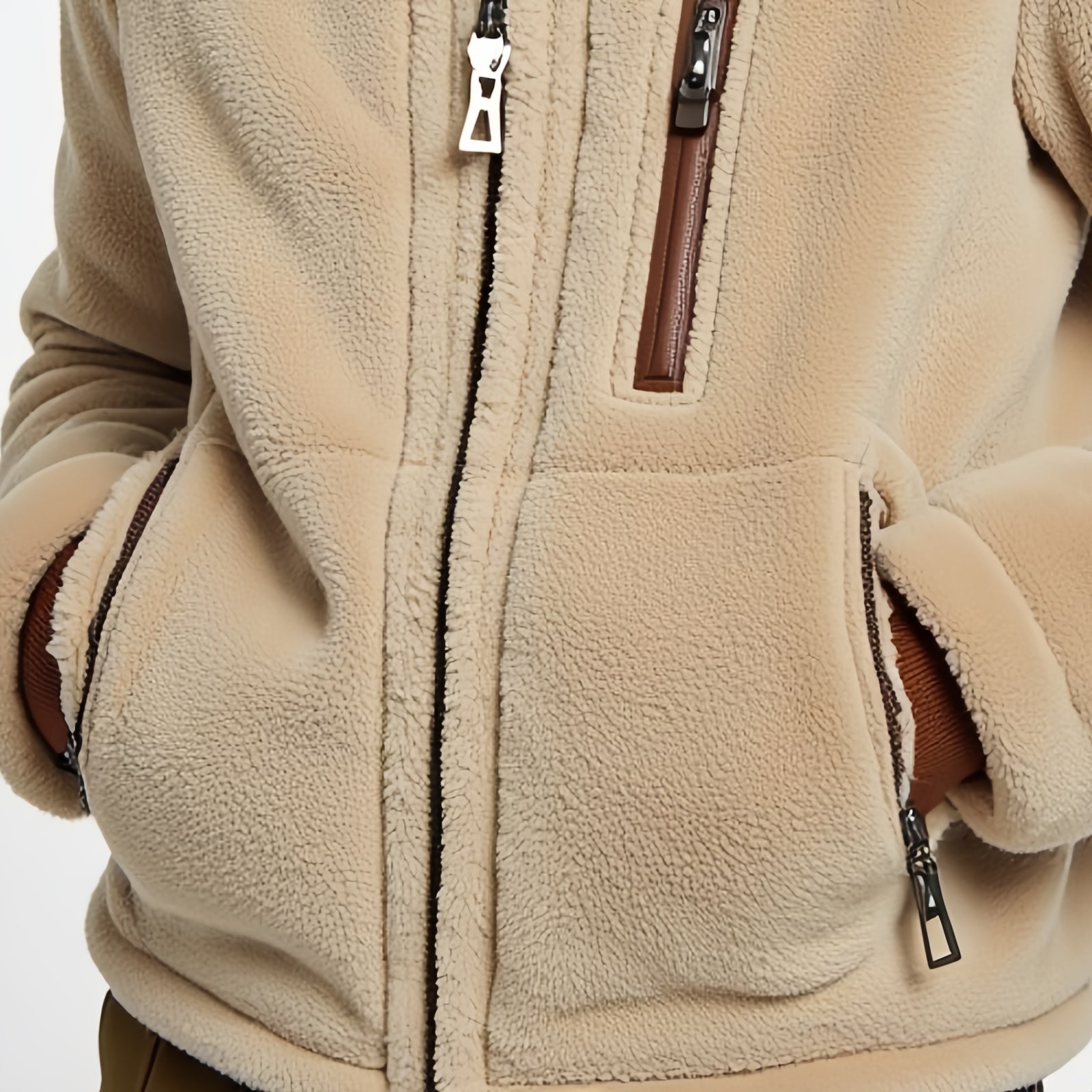 Field Tech – Beige Technical Jacket with Utility Details and Functional Cut
