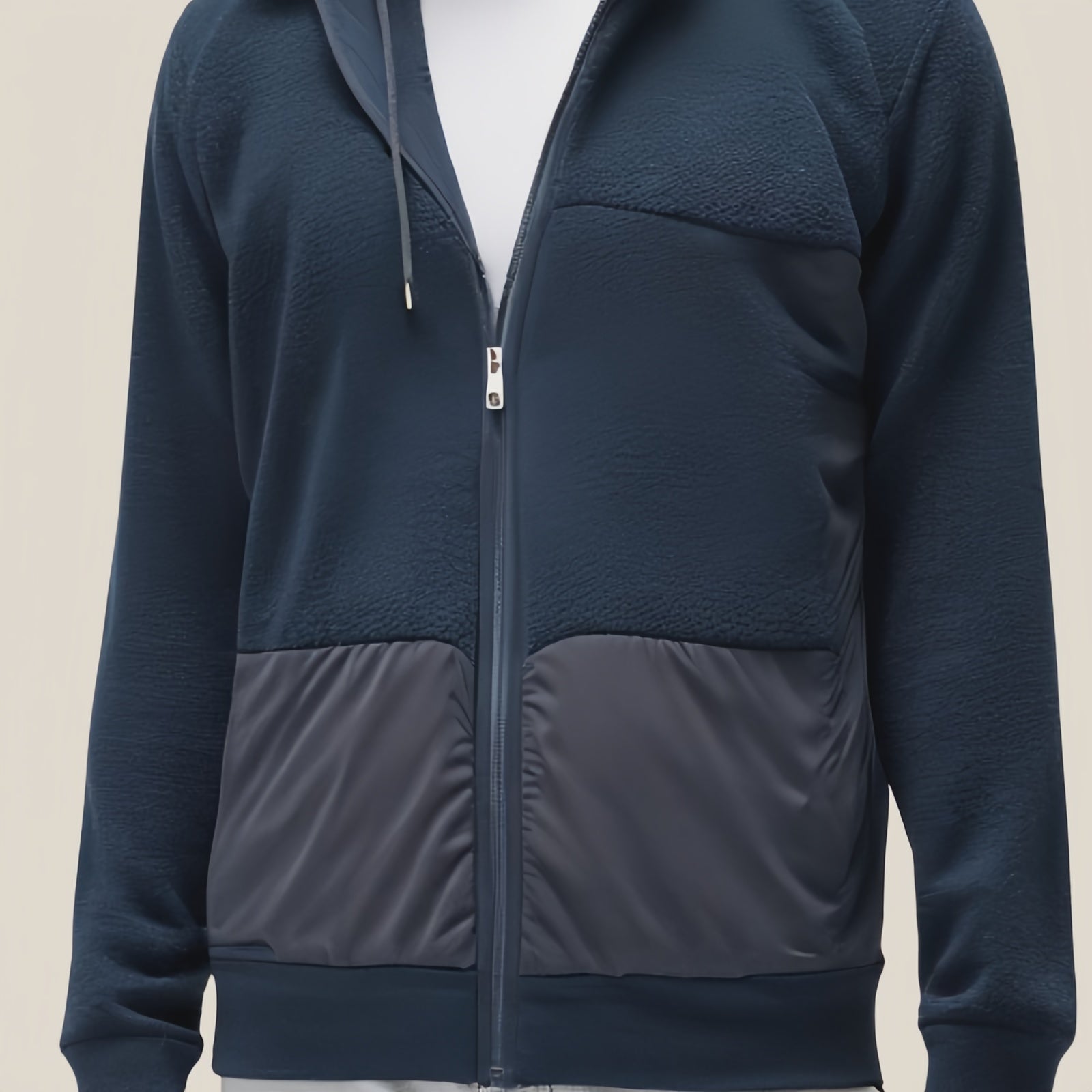 Ink Division – Navy Blue Hoodie with Contrasting Tech Panel