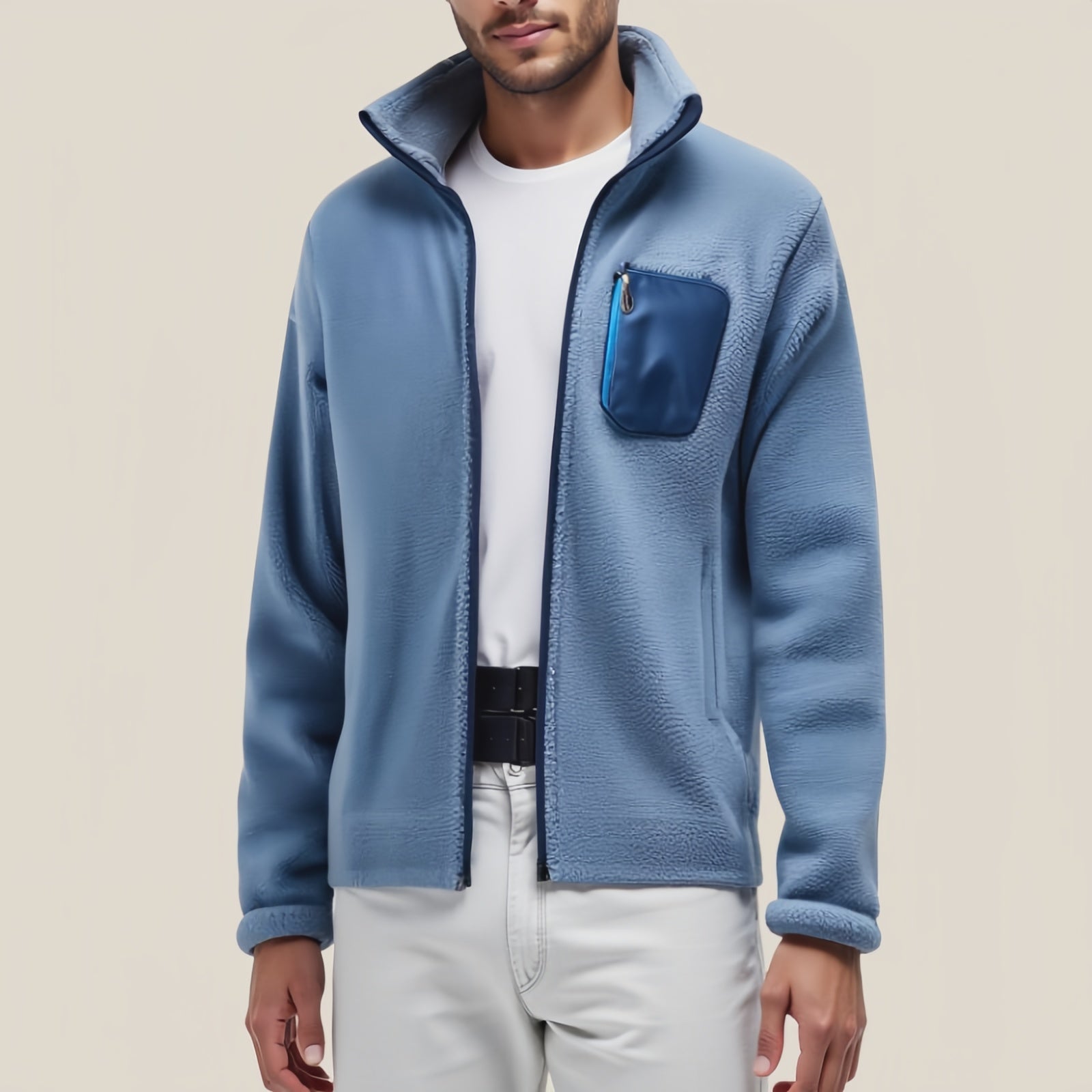 Navy Draft – Blue Hoodie with Minimal Logo and Front Pockets