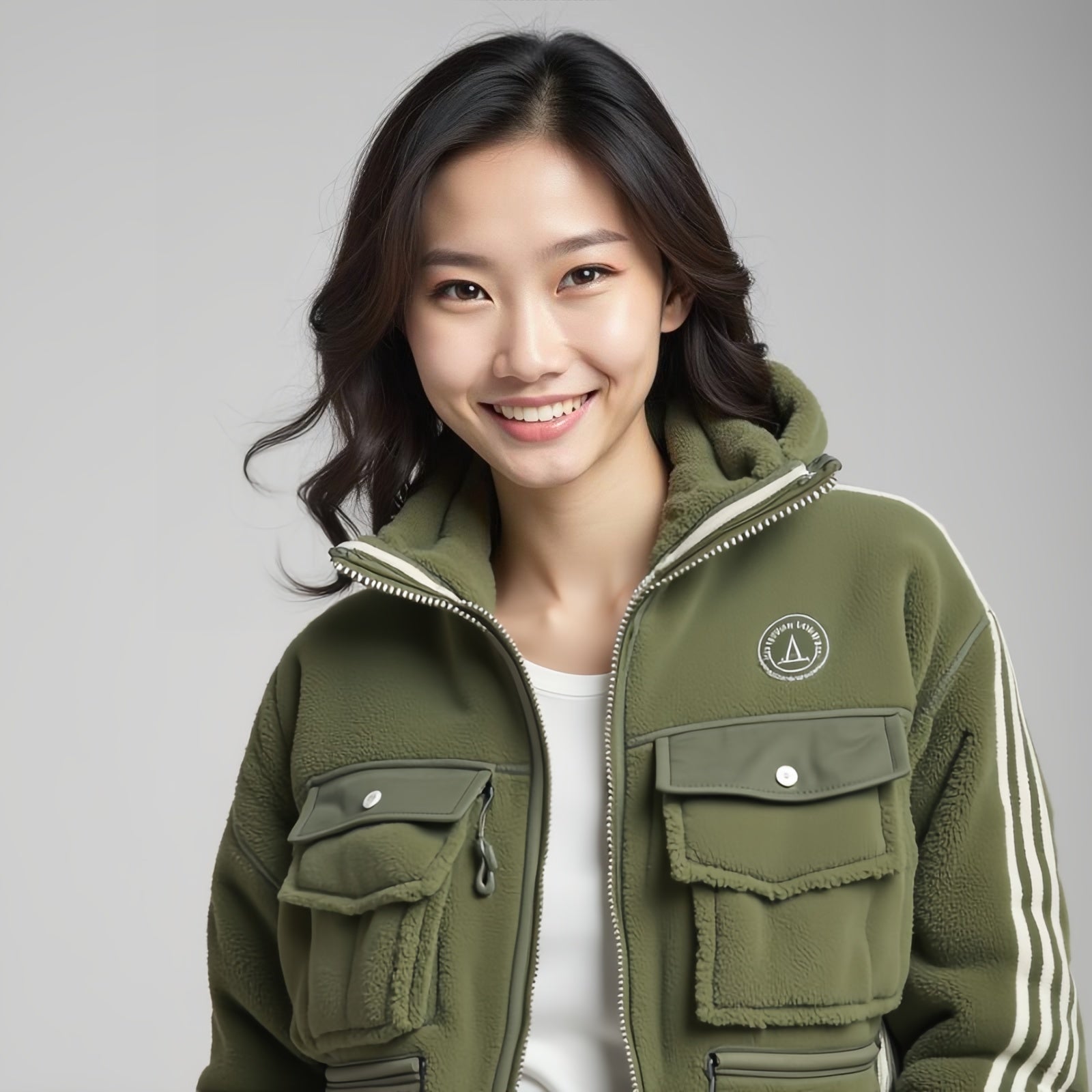 Fieldline Pro – Green Hooded Jacket with Multi-Purpose Pockets and White Stripes