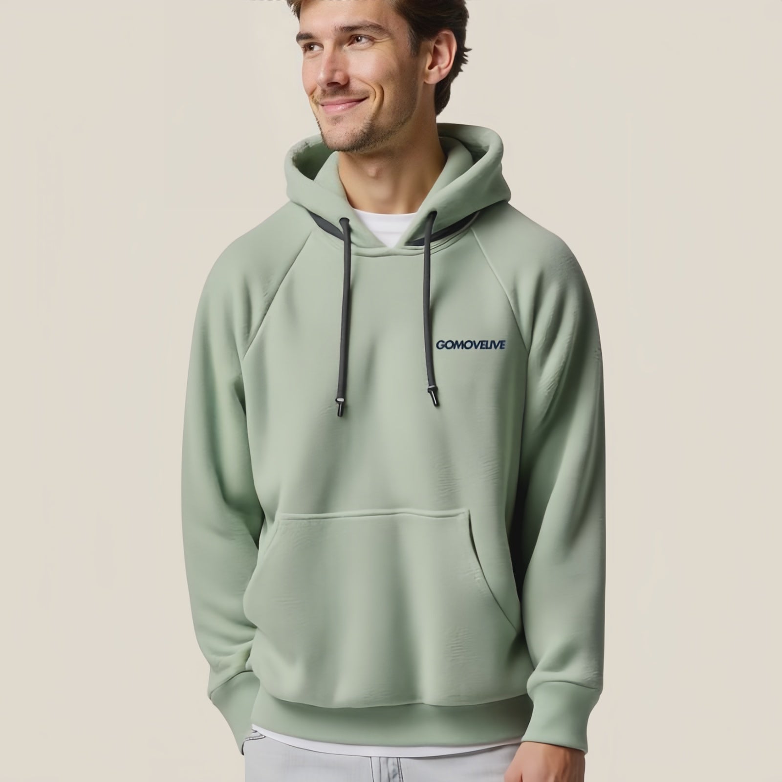 Burra Core – Sage Green Hoodie with Embroidered Logo
