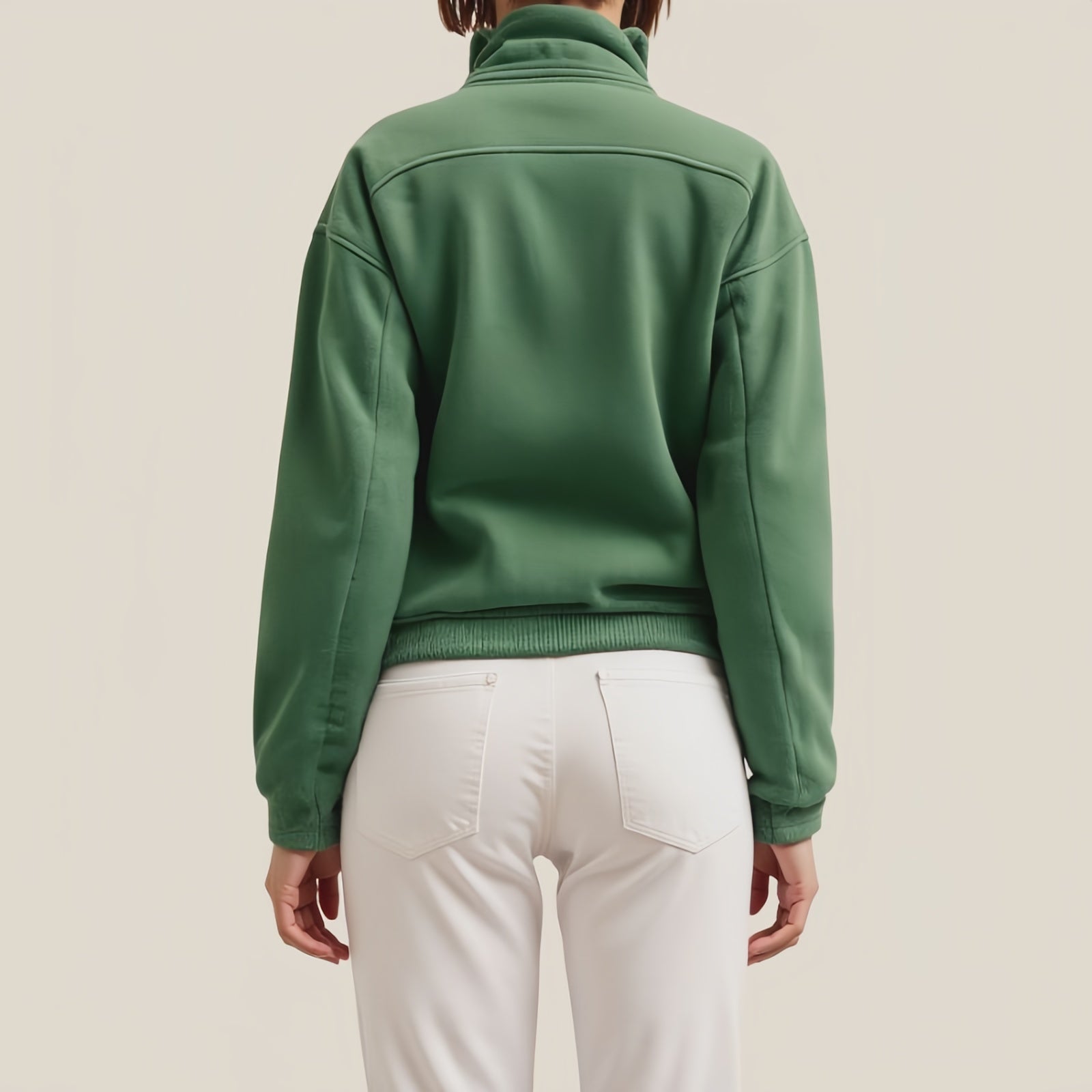 Tommy Jeans Heritage Fleece – Giacca Verde con Tasche Beige e Patch Logo