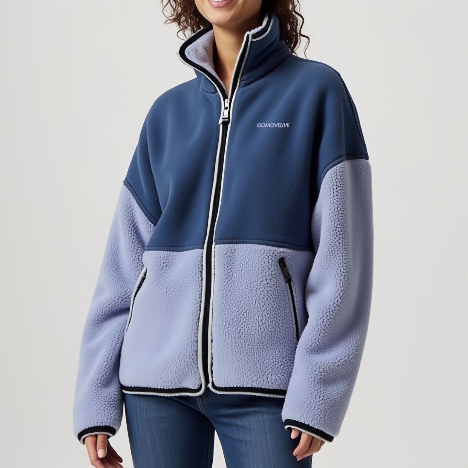 Blue Ridge Fleece – Two-Tone Zip-Up Fleece Jacket with Front Pockets