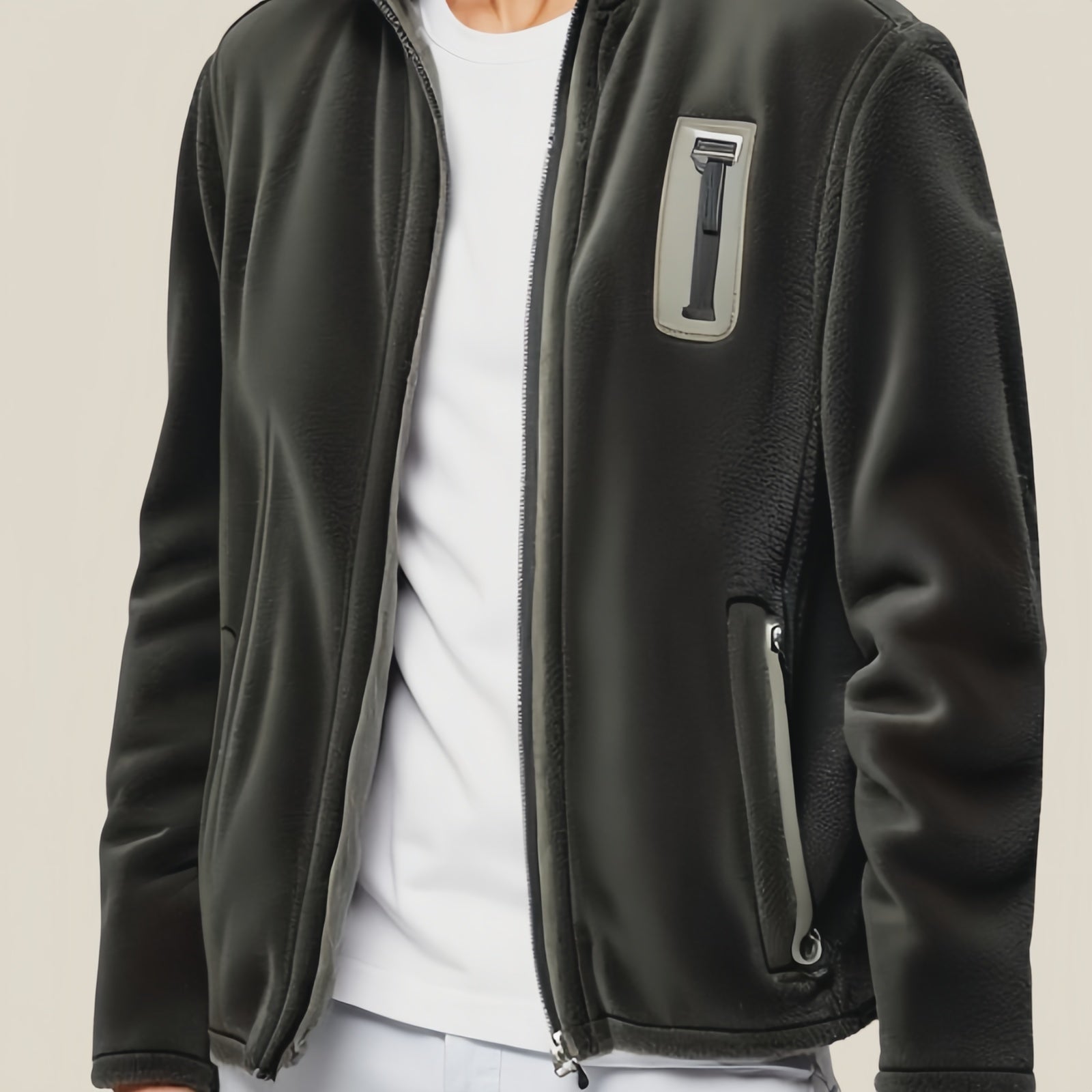 Evergreen Zip Fleece – Green Technical Jacket with Front Zip and Side Pockets