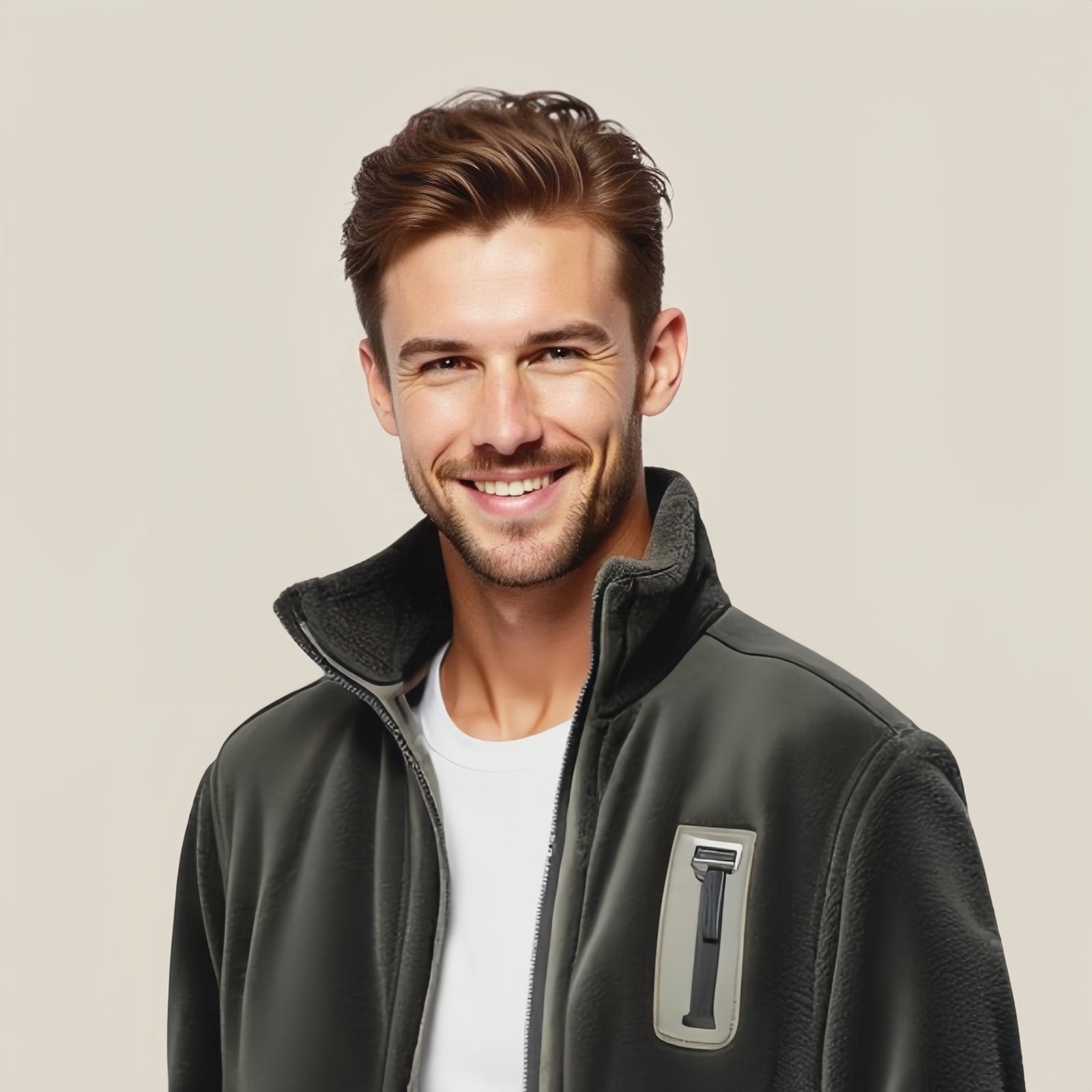 Evergreen Zip Fleece – Green Technical Jacket with Front Zip and Side Pockets