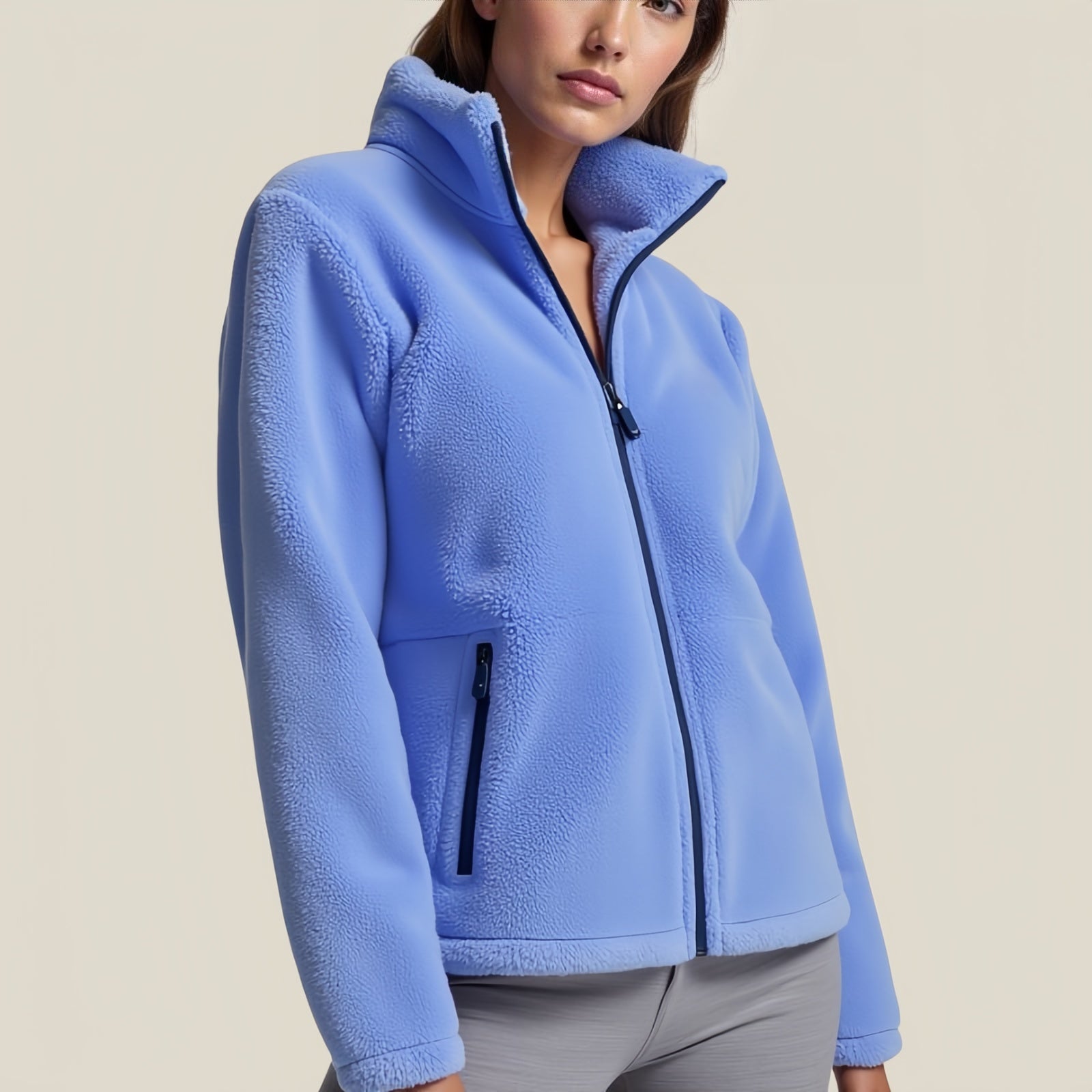 Fleece and Polyester Sports Jacket – Comfort and Durability