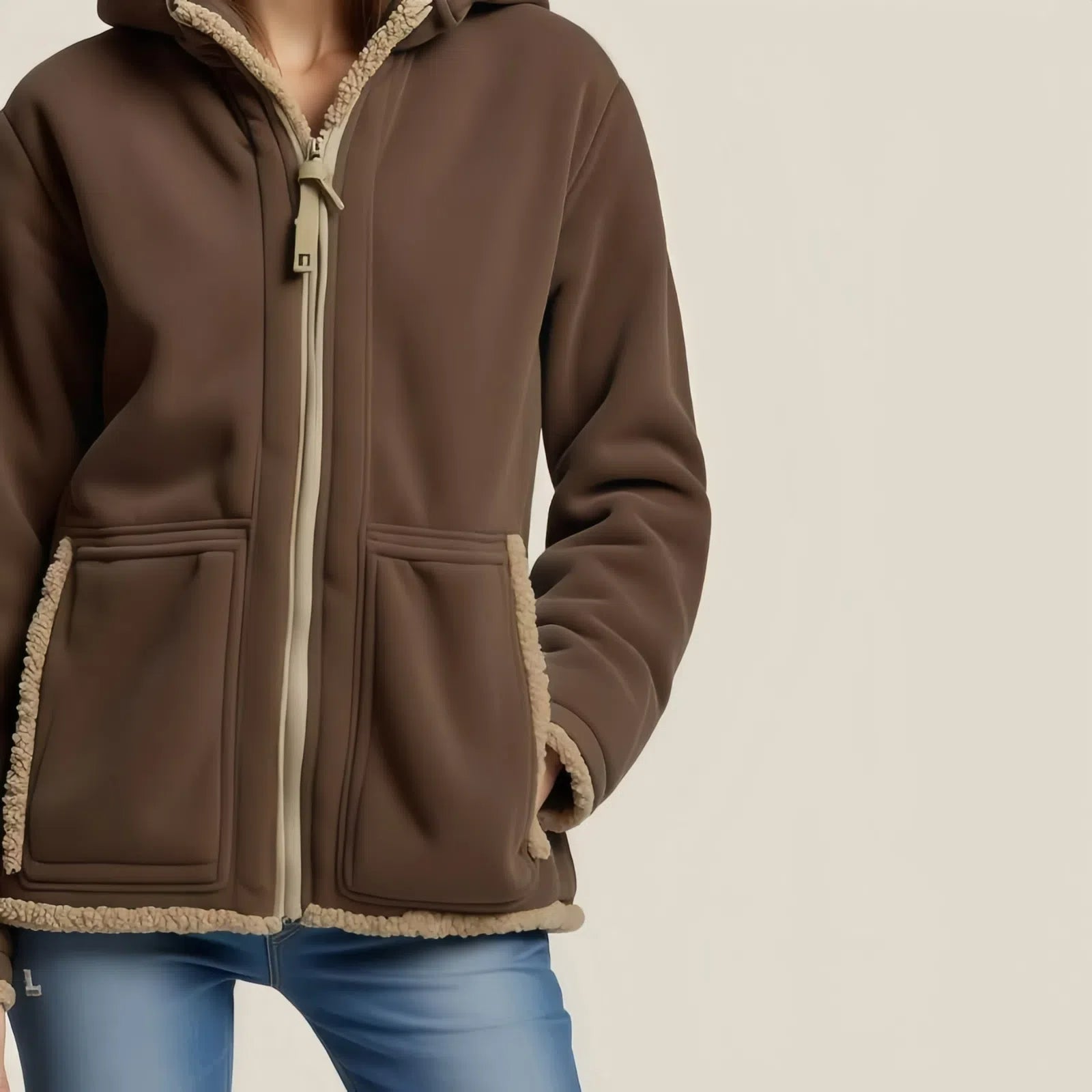 "Wilderness Comfort Fleece" Jacket: Natural Warmth and Rustic Style