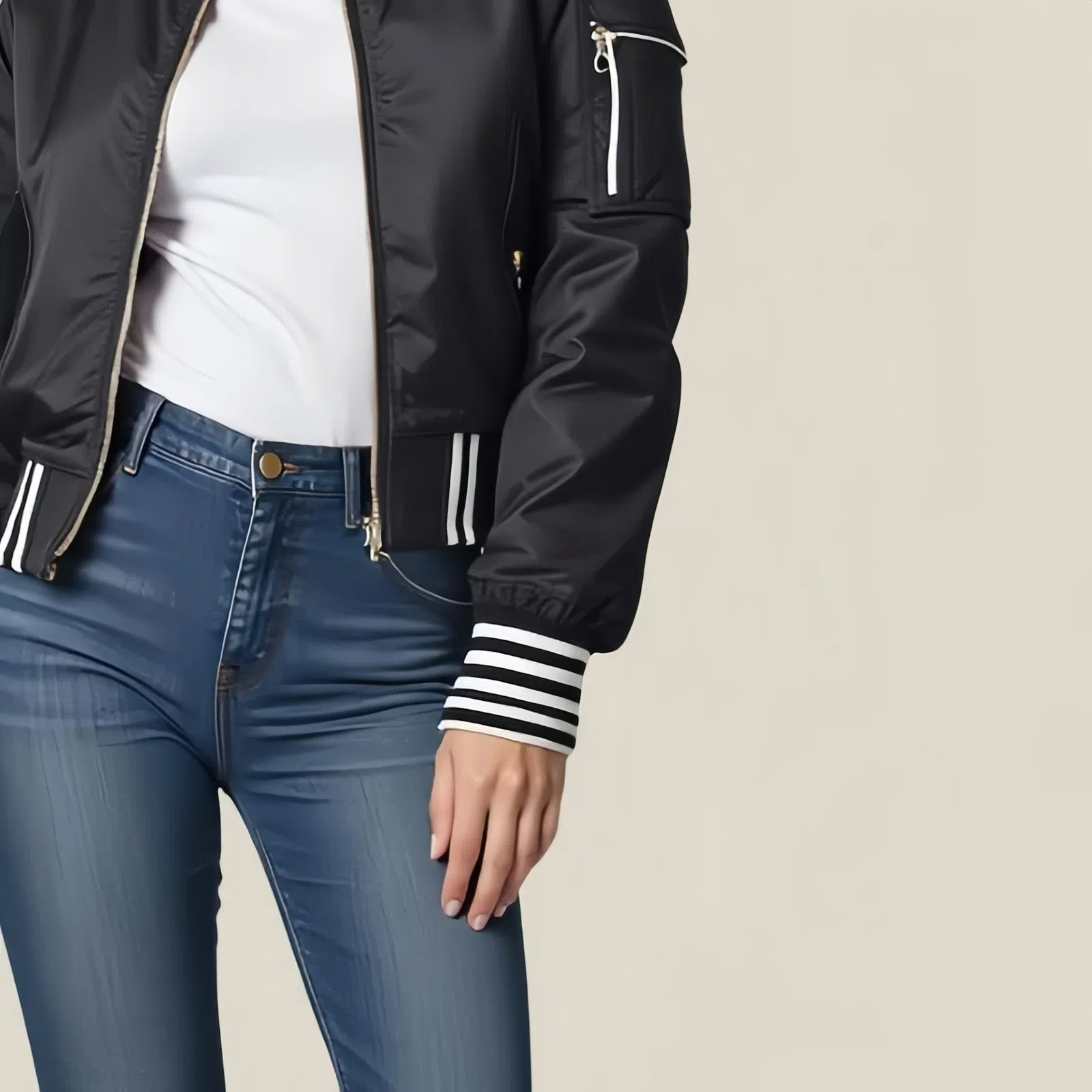 "Varsity Glam" Bomber Jacket: Sporty Elegance and Iconic Details