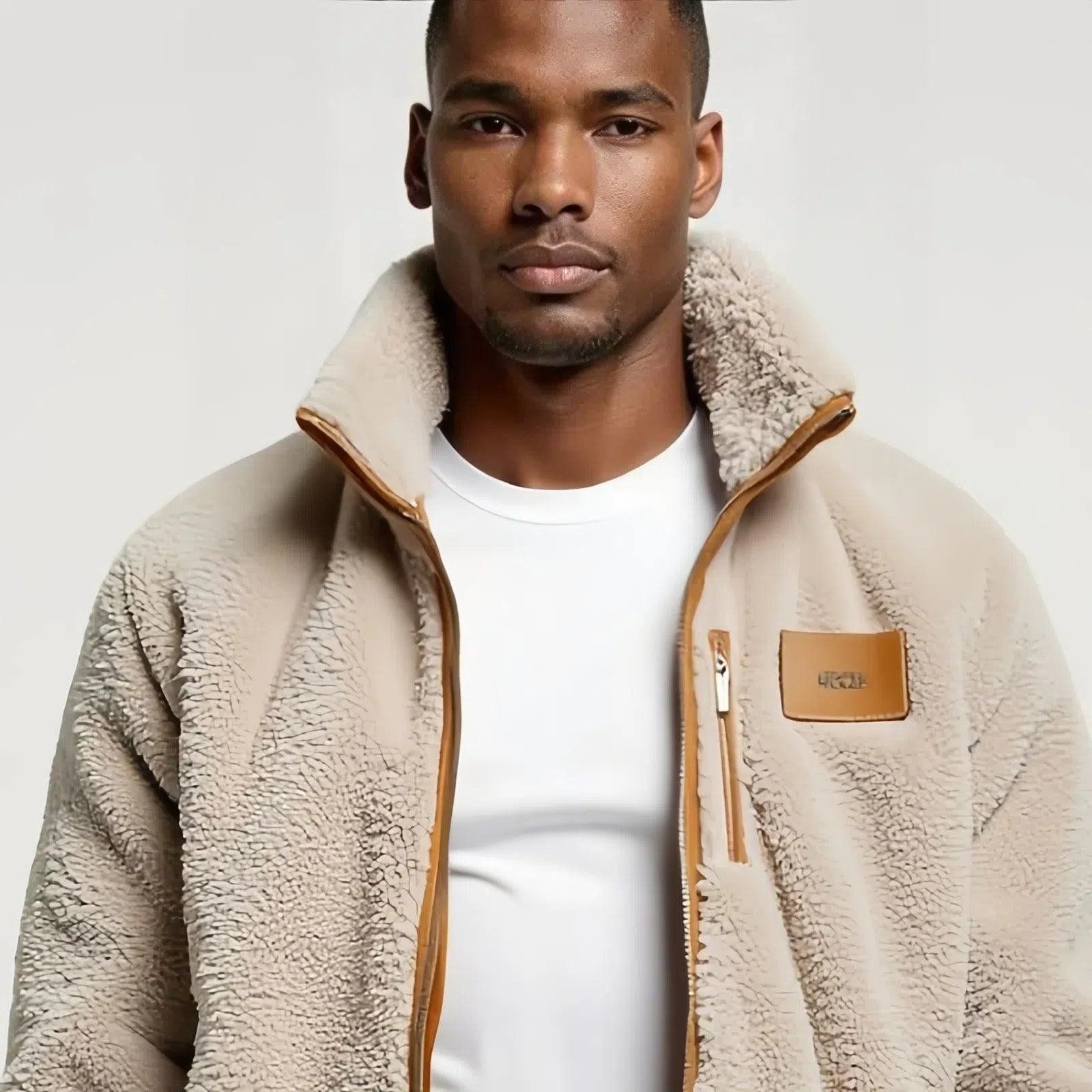 Elevate your casual style with the Deluxe Teddy Bomber Jacket