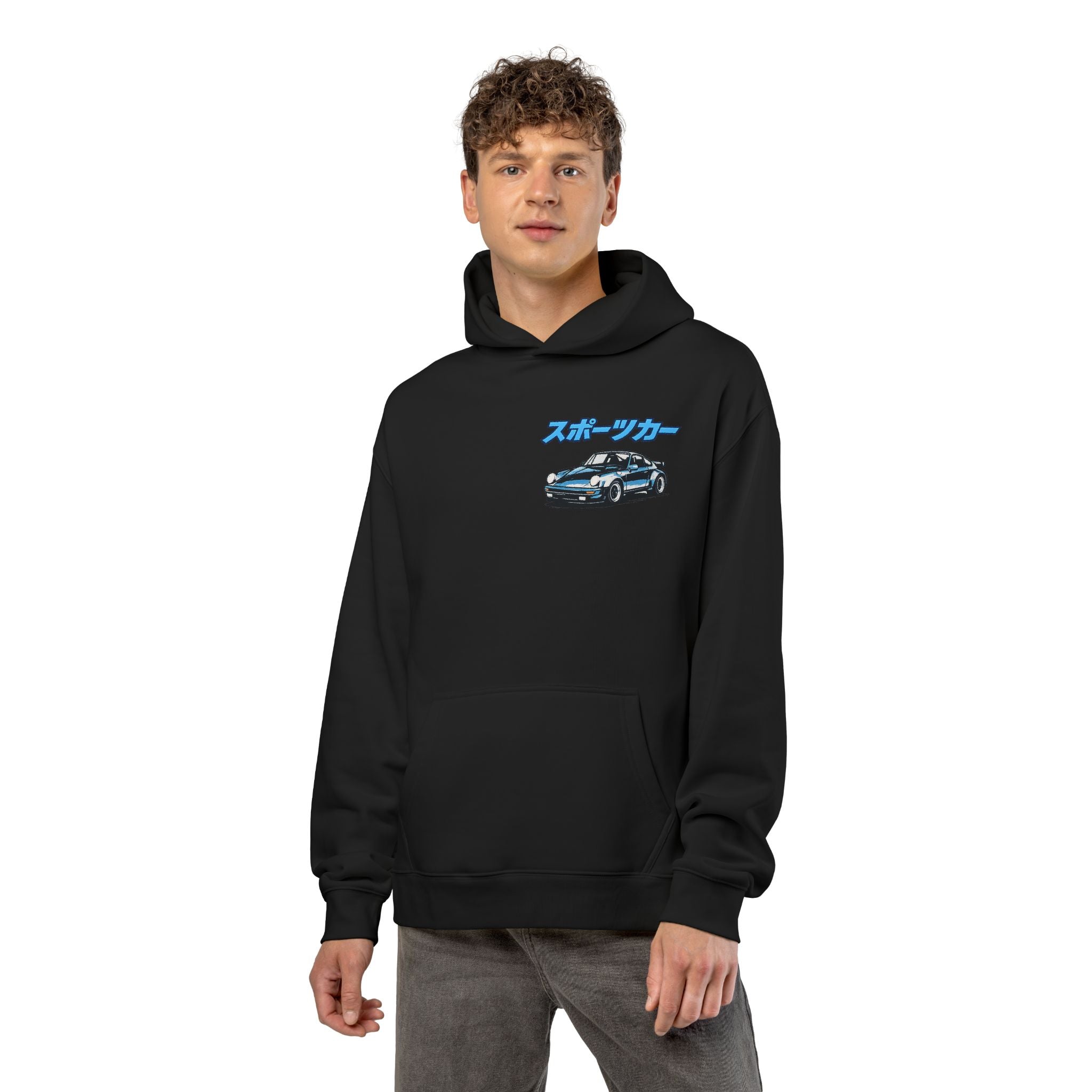 Sportscar Hoodie — Retro Japanese Racing Car Graphic