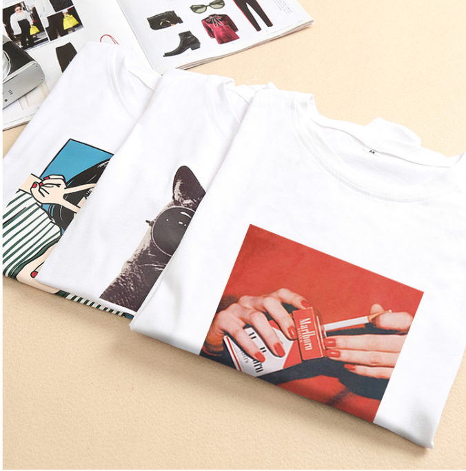 T-Shirt Cartoon Fingerprint a Manica Corta – Comoda, originale, irresistibile