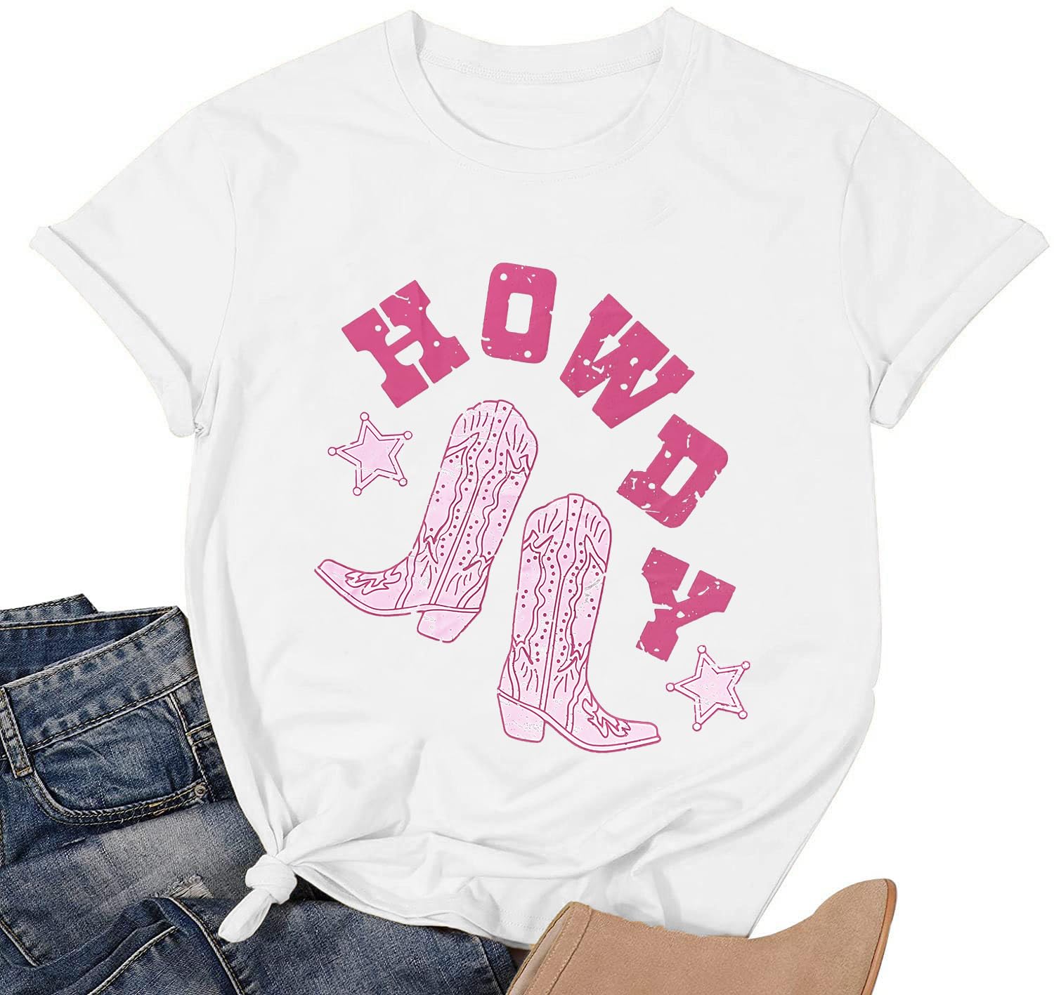 Howdy Shirt Donna – T‑Shirt Vintage Rodeo Cowgirl