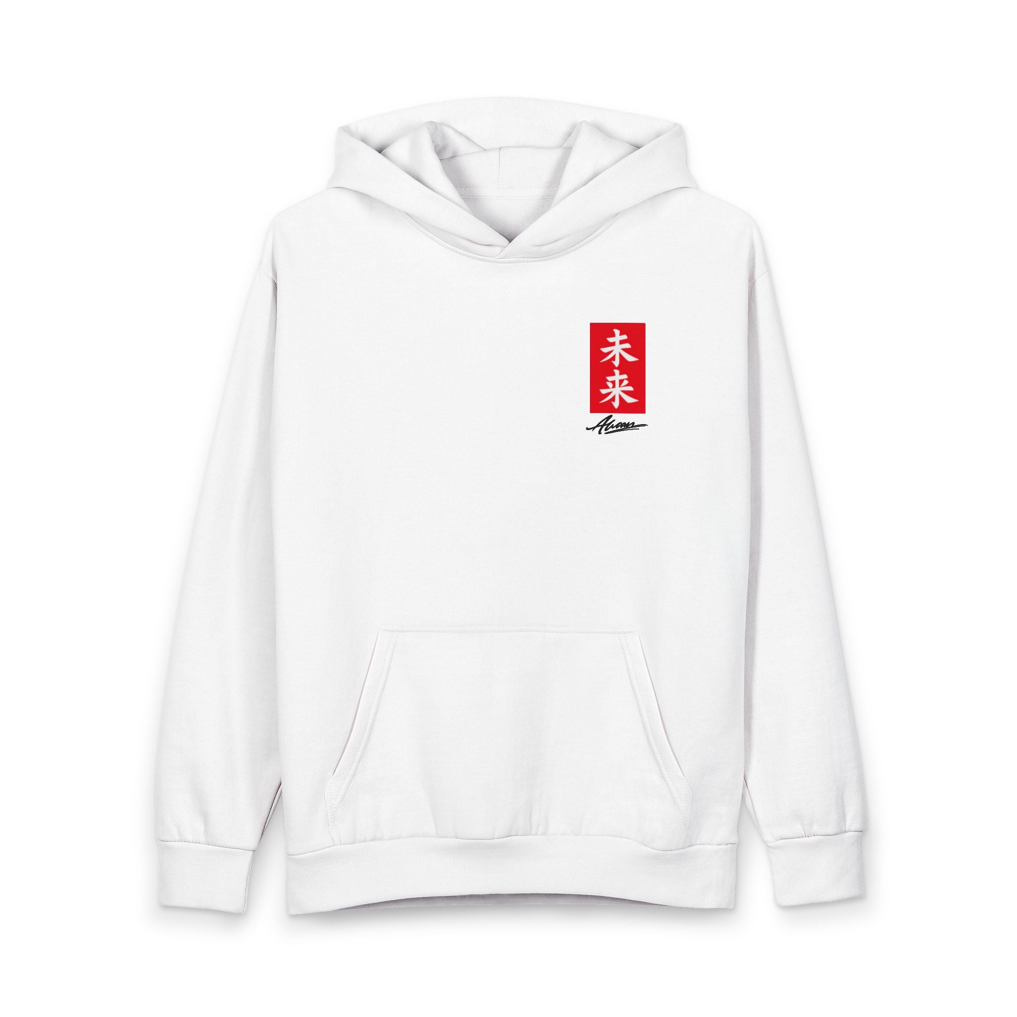 Hoodie — Japanese Mount Fuji Graphic with Kanji “Future” & “Challenge”