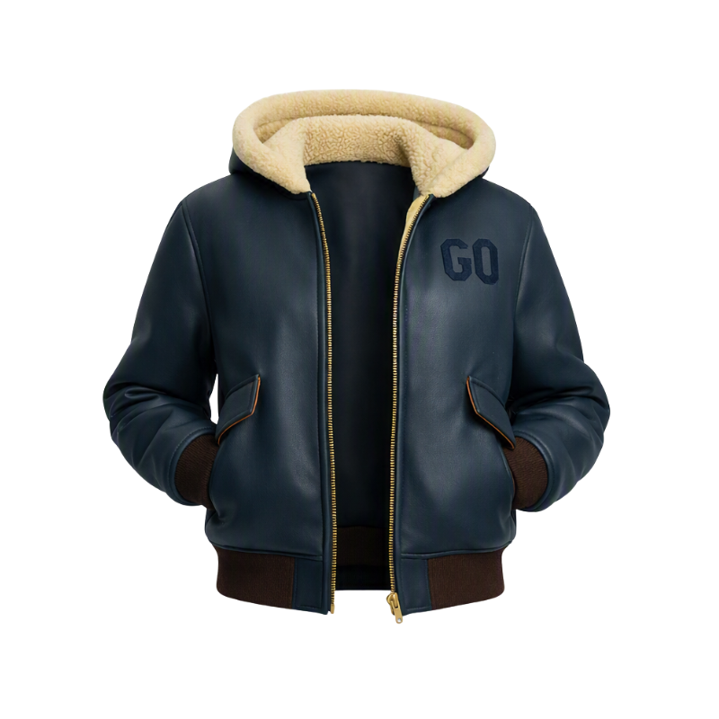 Go Storm – Full Grain Leather Hooded Jacket