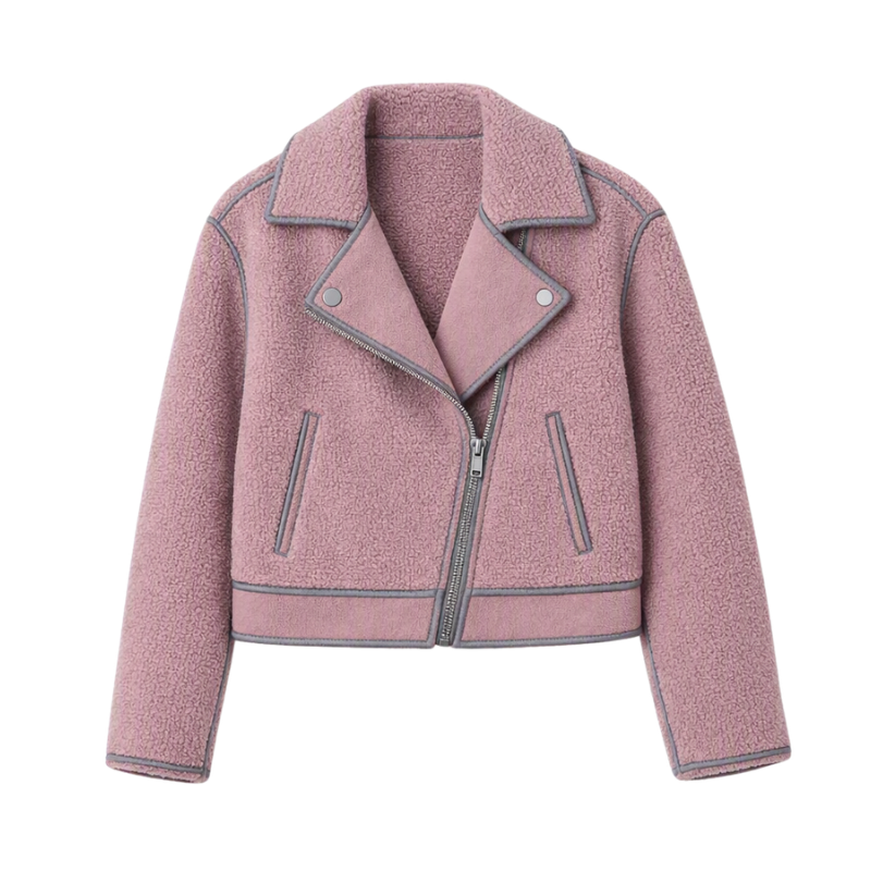 Giacca Biker in Lana Bouclé