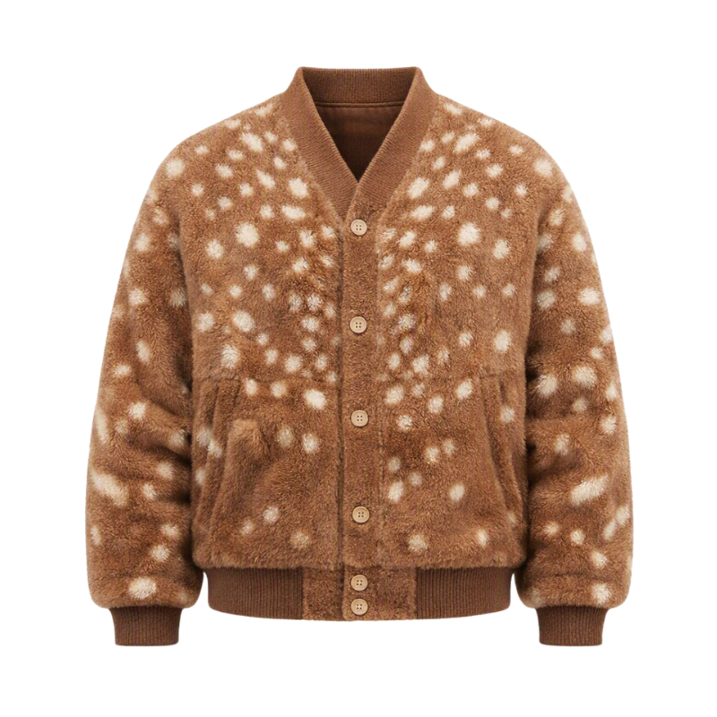 Cardigan Bomber in Lana Alpaca e Mohair