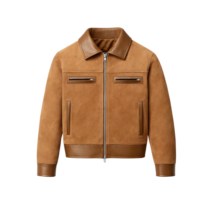 Giacca in Suede e Pelle Bovina