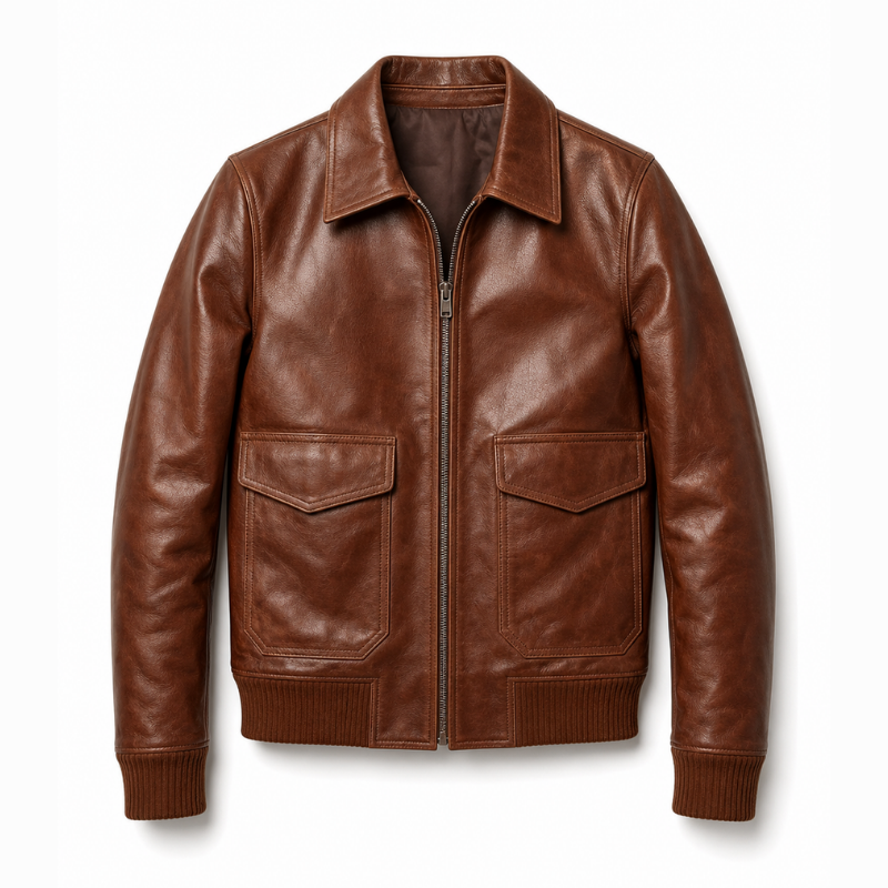 “Rebel Checkpoint” – Varsity leather with checker print and sporty construction